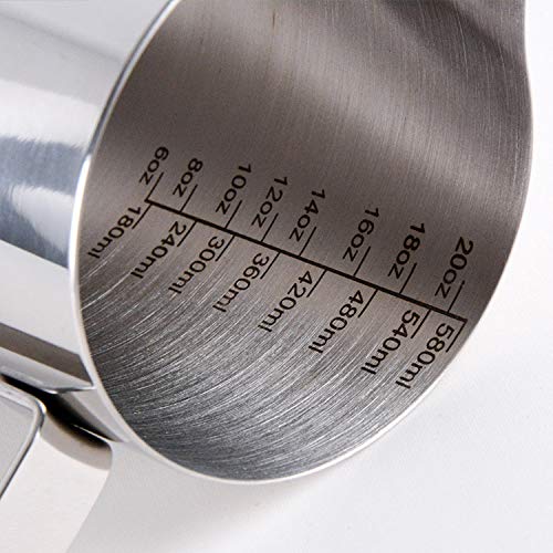 Stainless Steel Milk Frothing Pitcher 12oz (350ml) - Barista Grade Frother Steamer Cup with Easy-Read Measurements - Perfect for Coffee, Matcha, Chai, Cappuccino, Latte & Hot Chocolate - Ideal for Home Baristas & Coffee Shops
