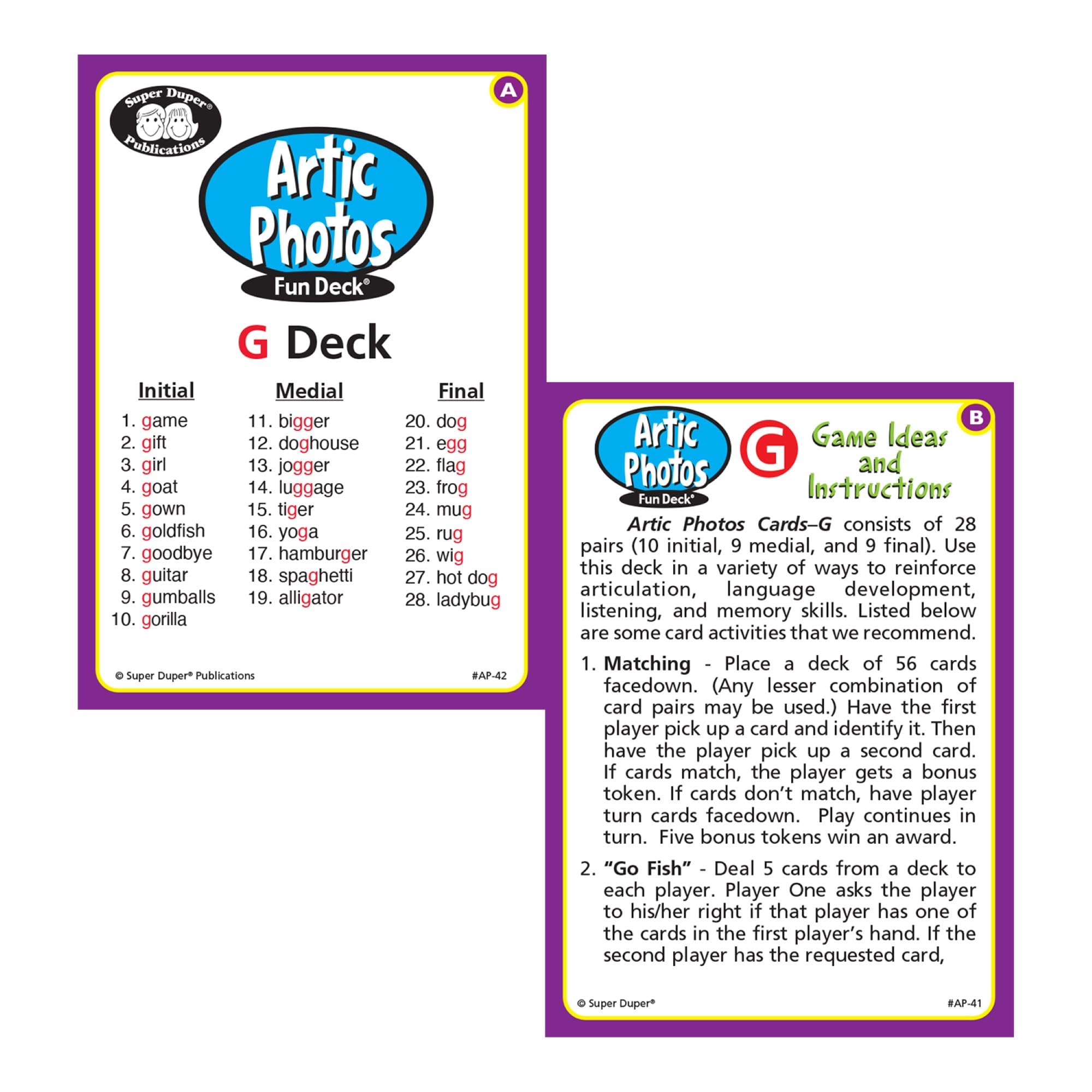Super Duper Publications Articulation Photos Fun Deck Flash Cards - Speech Therapy & Language Learning for Kids - Perfect for Home, Classroom & Homeschooling