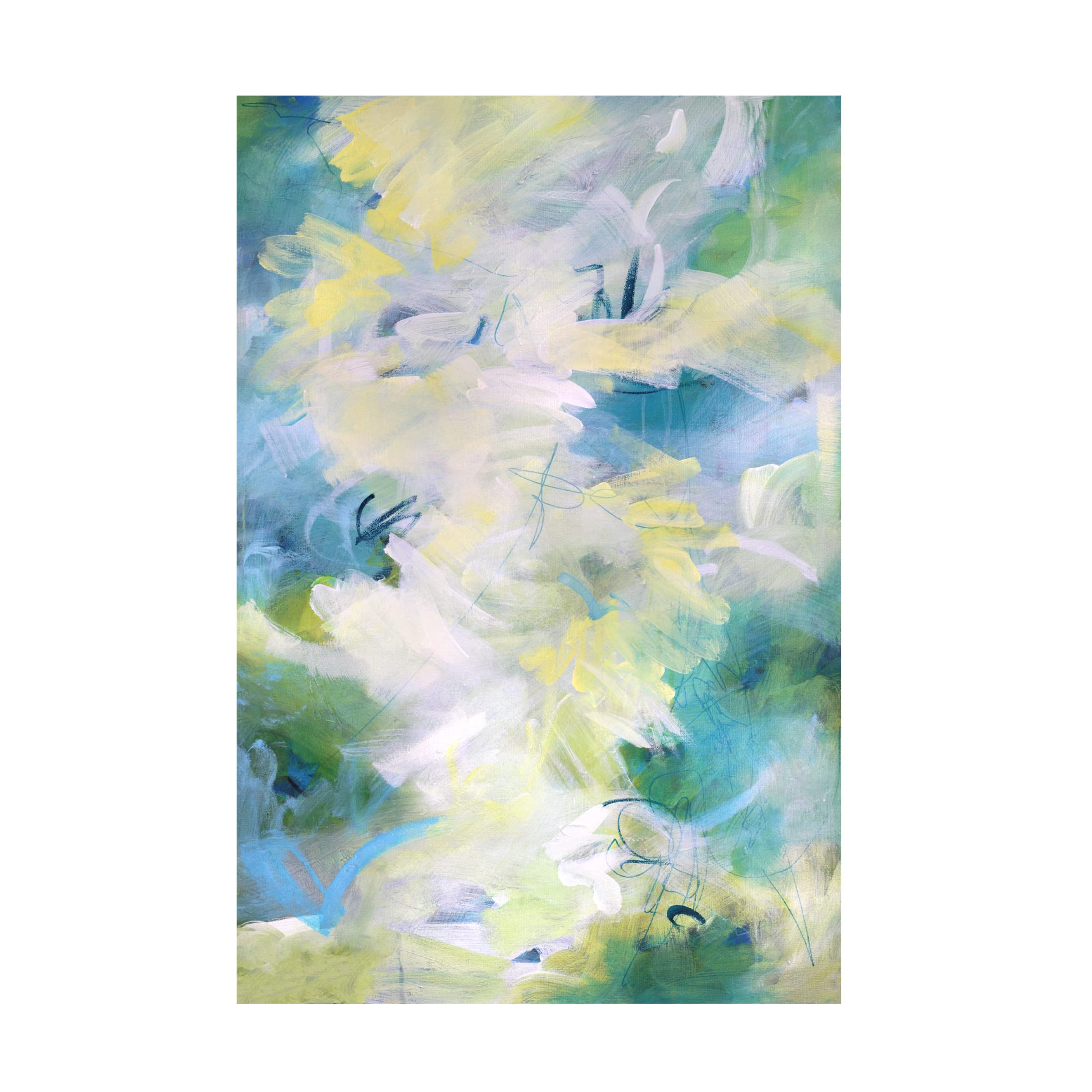 Trademark Fine Art 'Springtime Rhythms I' Canvas Wall Art by Sue Riger - Modern Floral Painting for Living Room, Bedroom & Office Decor