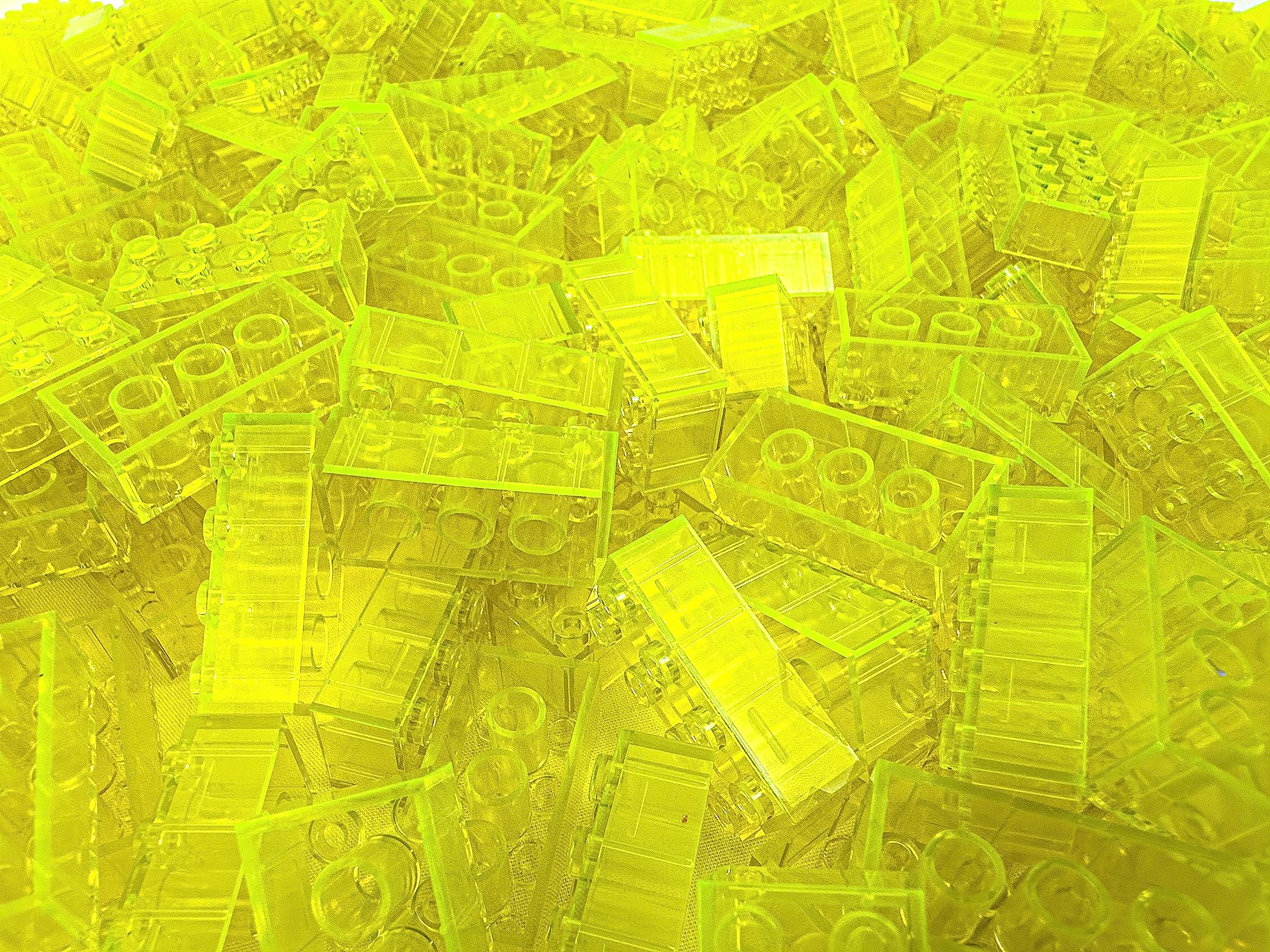 2x4 Transparent Yellow 100 PCS Classic Building Bricks - STEM Educational Toys for Kids, Creative Construction Blocks for Boys & Girls - Perfect for Classroom Learning, City Building & Creative Play