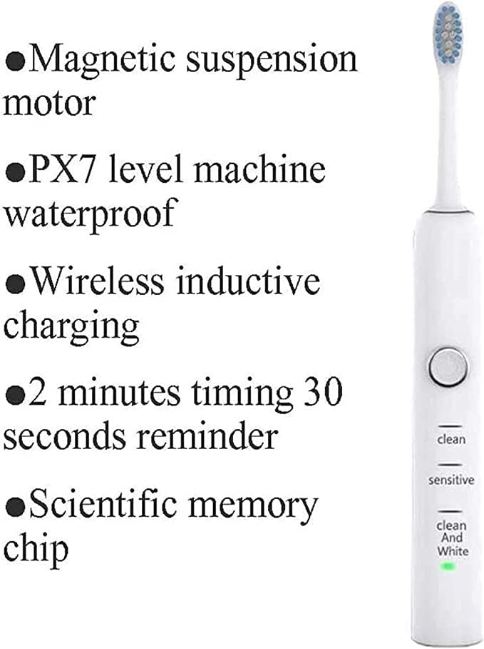 QINERSAW Rechargeable Electric Toothbrush for Adults & Kids - 3 Cleaning Modes, Rotary Toothbrush with 2 Brush Heads, IPX7 Waterproof (Ideal for Travel, Home & Daily Oral Care)