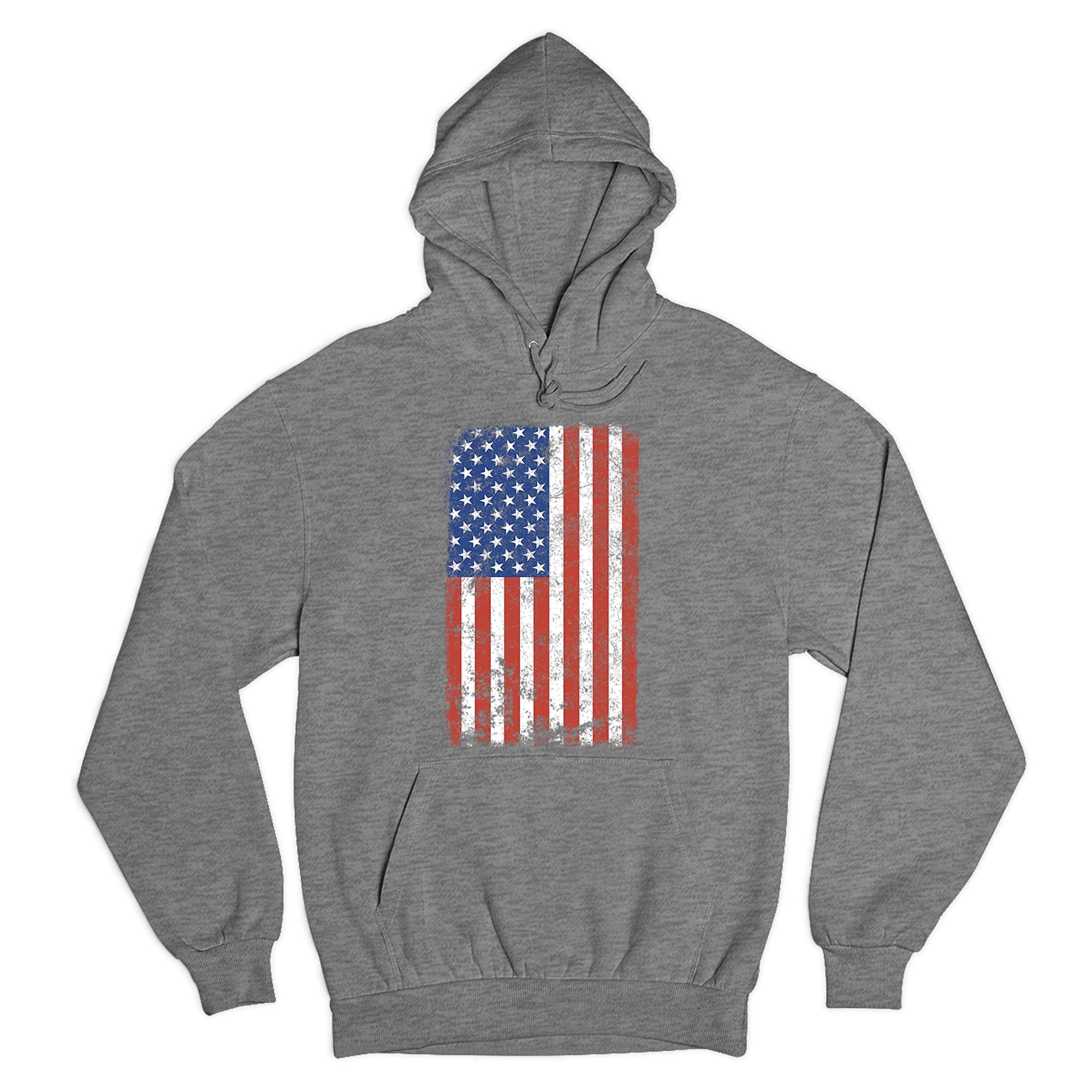 Vintage Distressed Grunge American Flag Sweatshirt - Patriotic 4th of July USA Hoodie for Men & Women | Perfect for Independence Day Celebrations, Casual Wear & Outdoor Activities