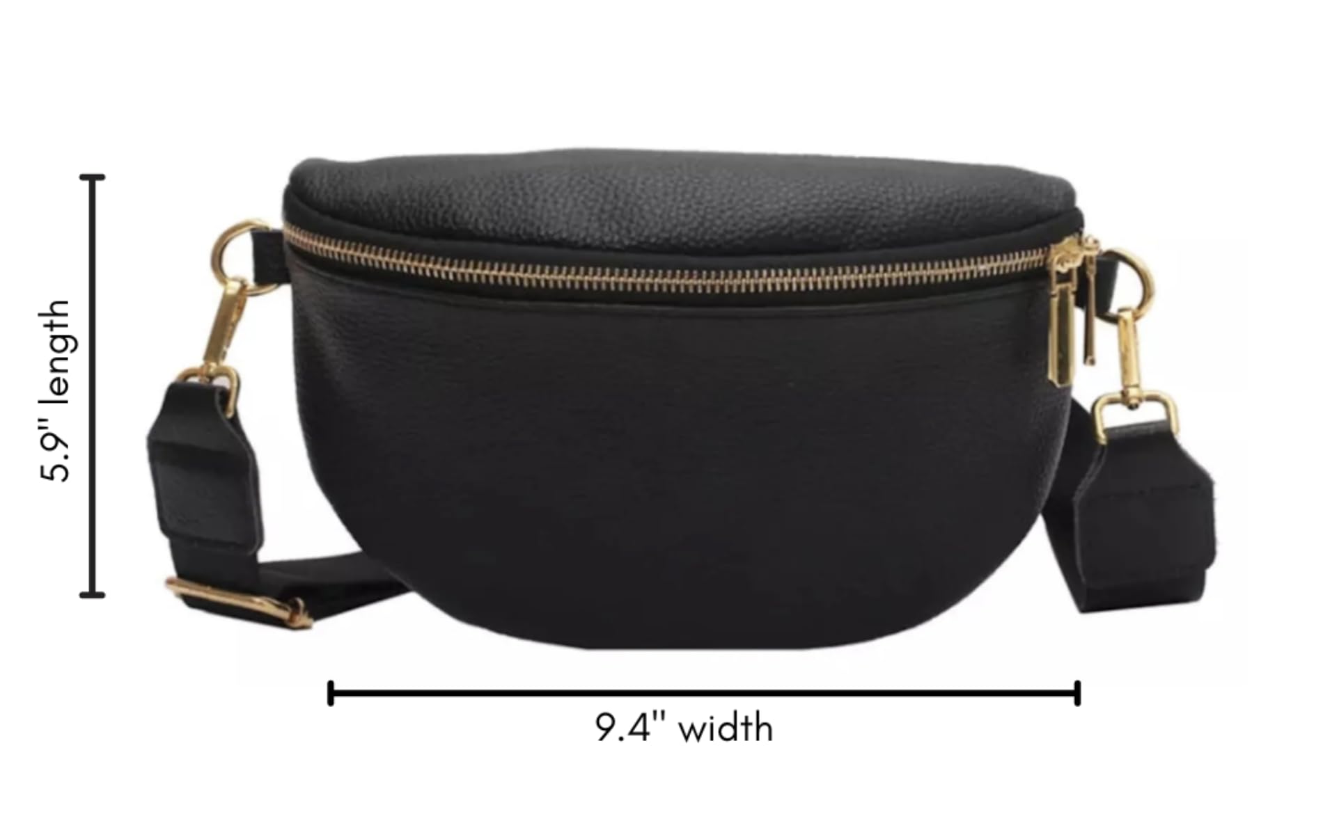 Trendy Women's Leather Fanny Pack Crossbody Bag - Stylish Sling Bag for Travel, Vacation & Everyday Use - Small Waist Pack Purse with Adjustable Strap (Black) - Perfect for Hiking, Shopping & Outdoor Activities