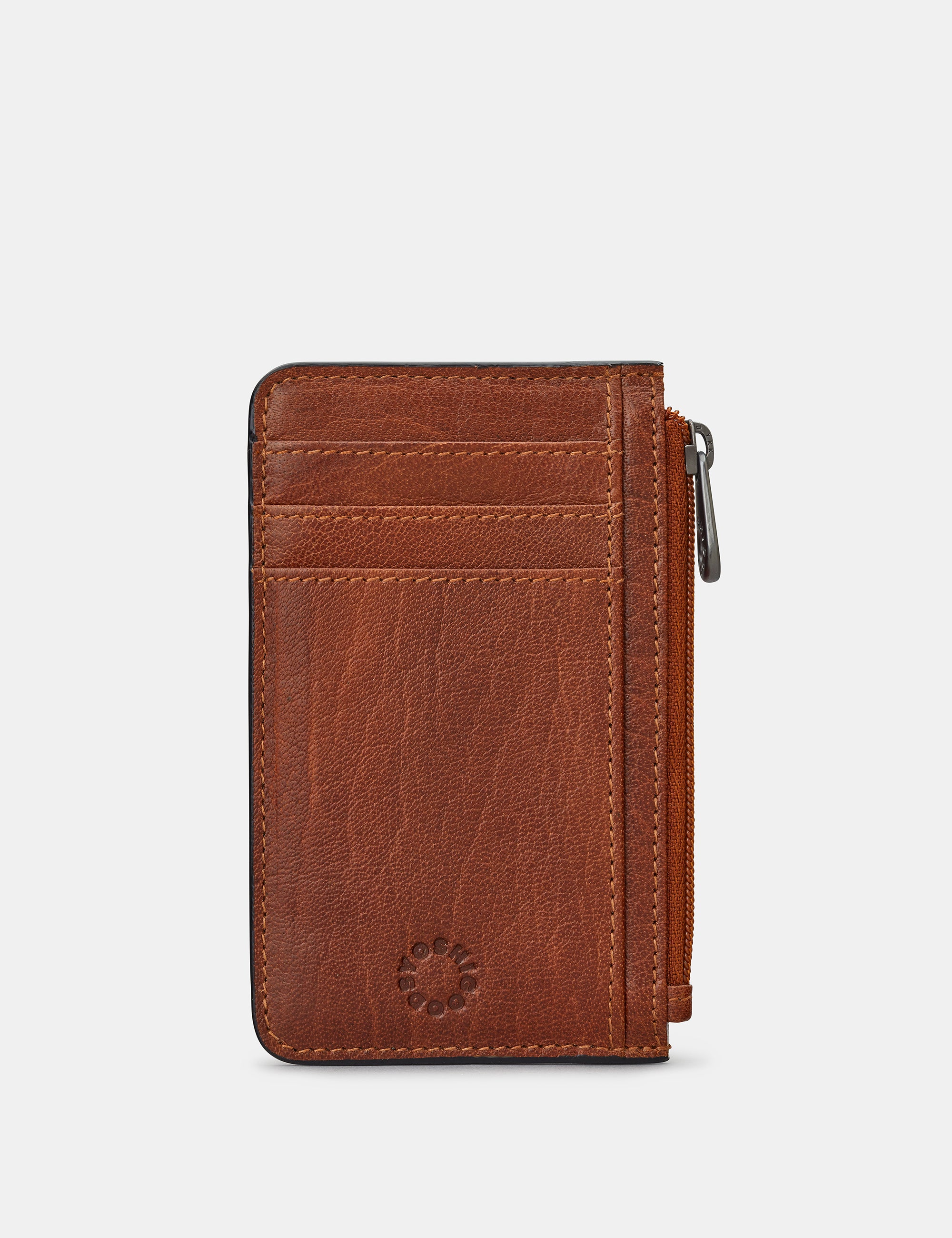 Premium Zip Top Brown Leather Card Holder - RFID Blocking Wallet for Men & Women - Perfect for Travel, Business & Everyday Use