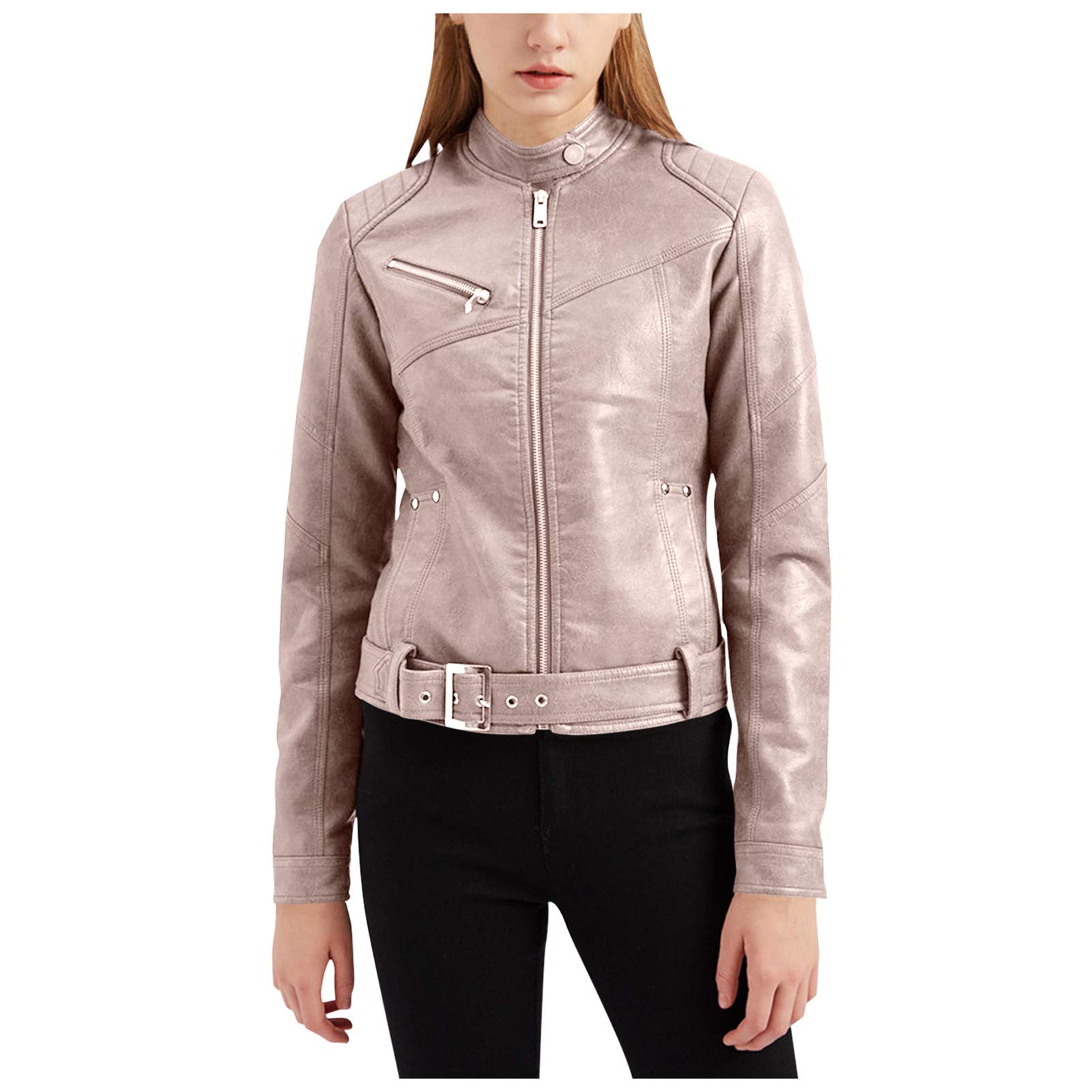 Posijego Women's Faux Leather Tunic Jacket - Winter & Fall Zip-Up Blouse Outfit for Women 2022 | Stylish Layering for Office, Date Night & Casual Wear