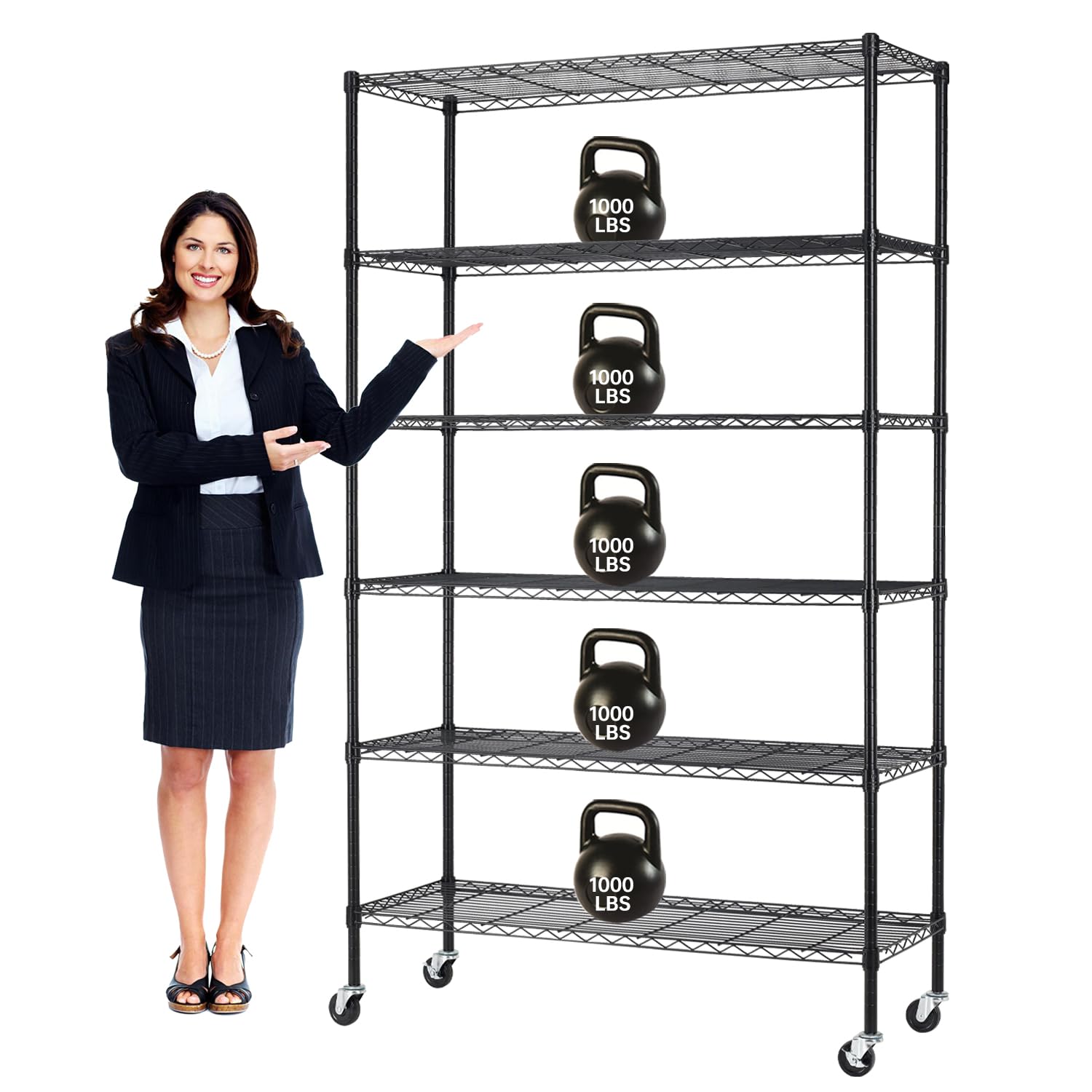 6-Tier Heavy Duty Wire Shelving Unit - 18