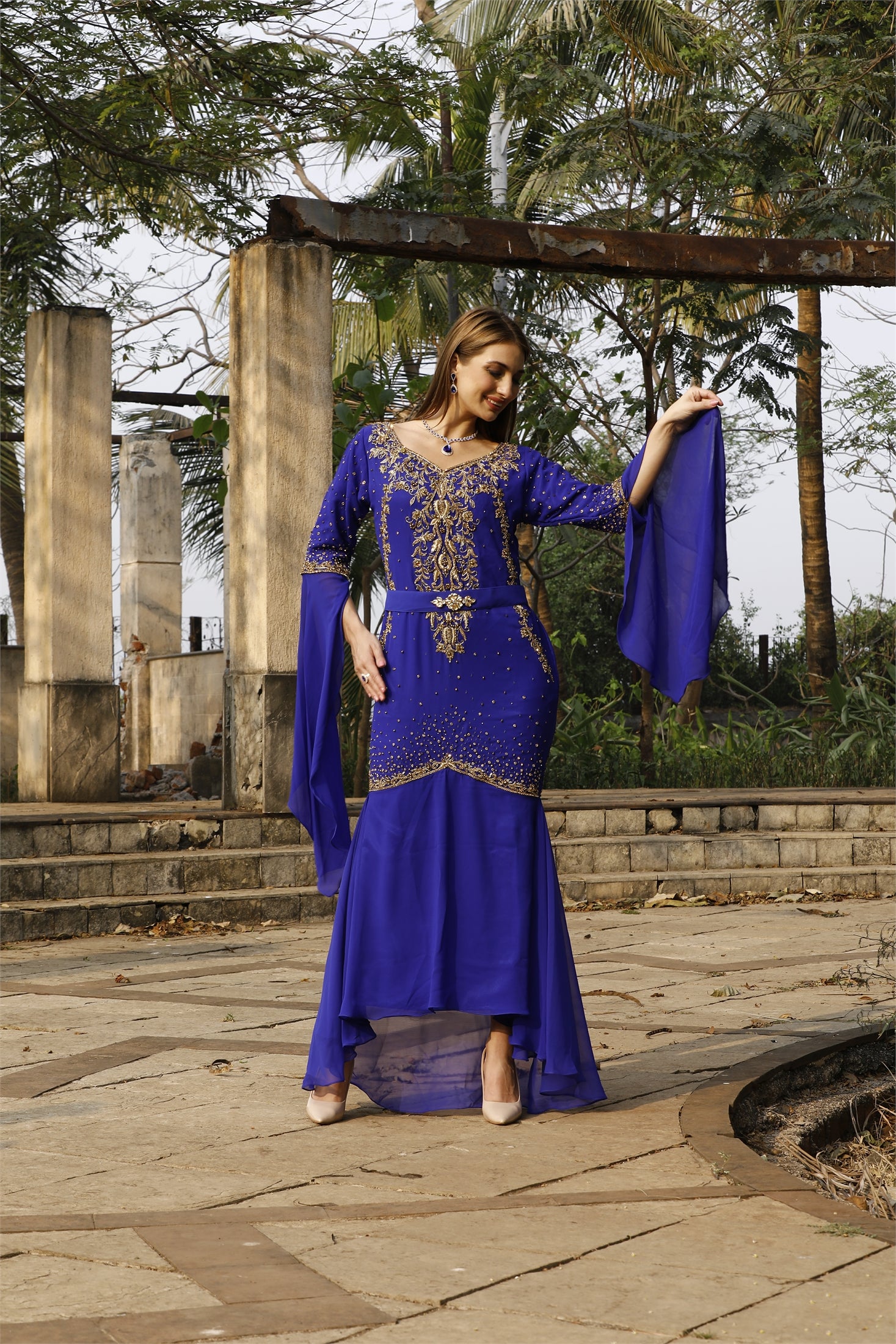 Elegant Designer Algerian Caftan Mermaid Wedding Dress - Perfect for Bridal Ceremonies, Evening Galas & Special Occasions