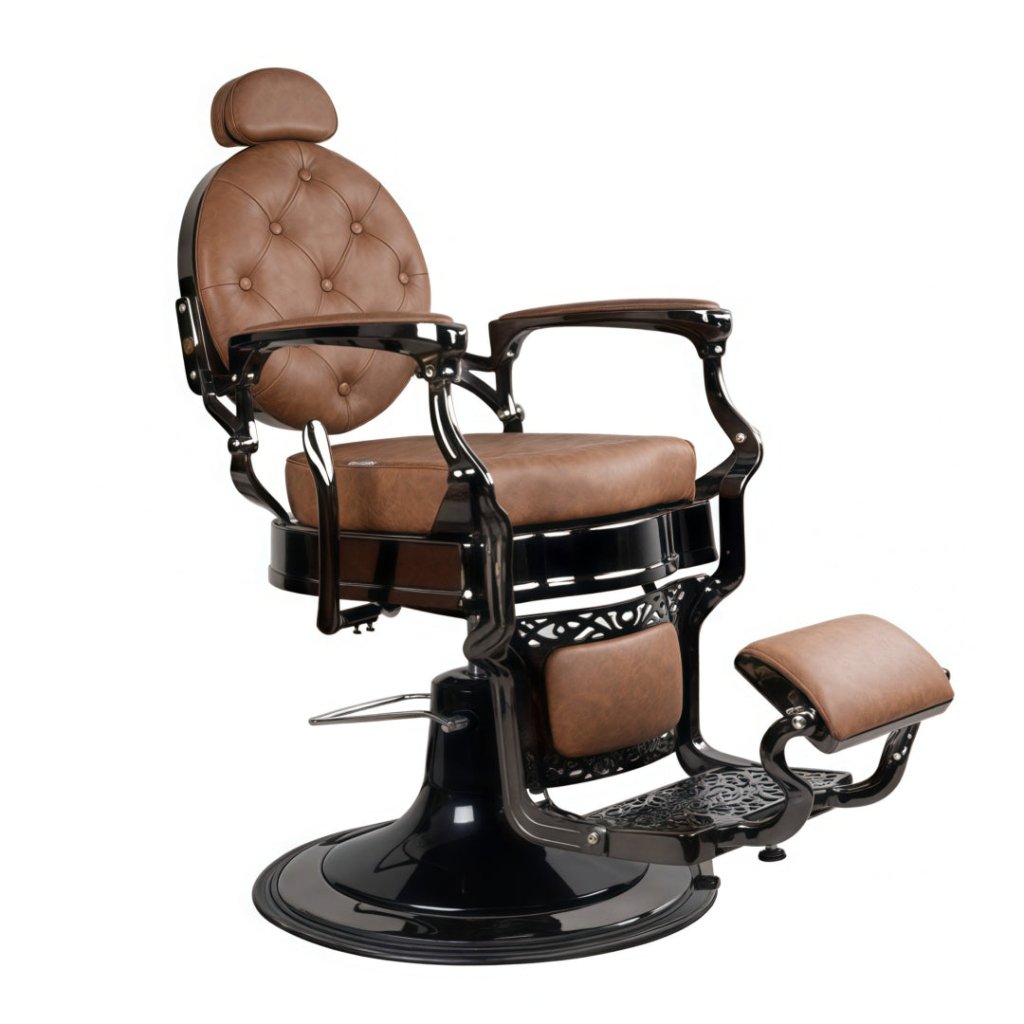 Premium Heavy Duty Swivel Salon Barber Chair - Greenlife Cavalier Antique Deluxe (4 Colors) for Home & Professional Hair Styling, Barber Shops, Salons, and Man Caves