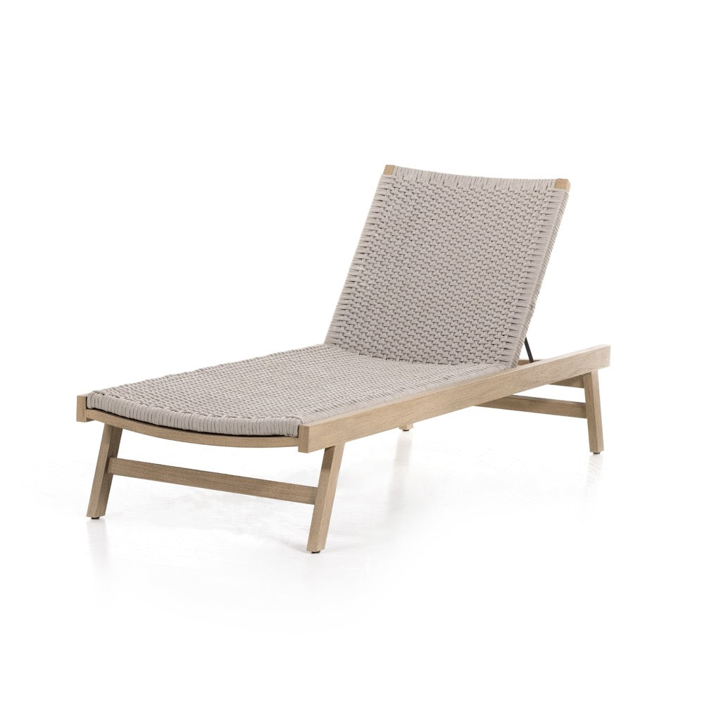 Delano Outdoor Chaise Lounge Chair - Washed Brown Patio Furniture for Poolside, Beach, and Backyard Relaxation
