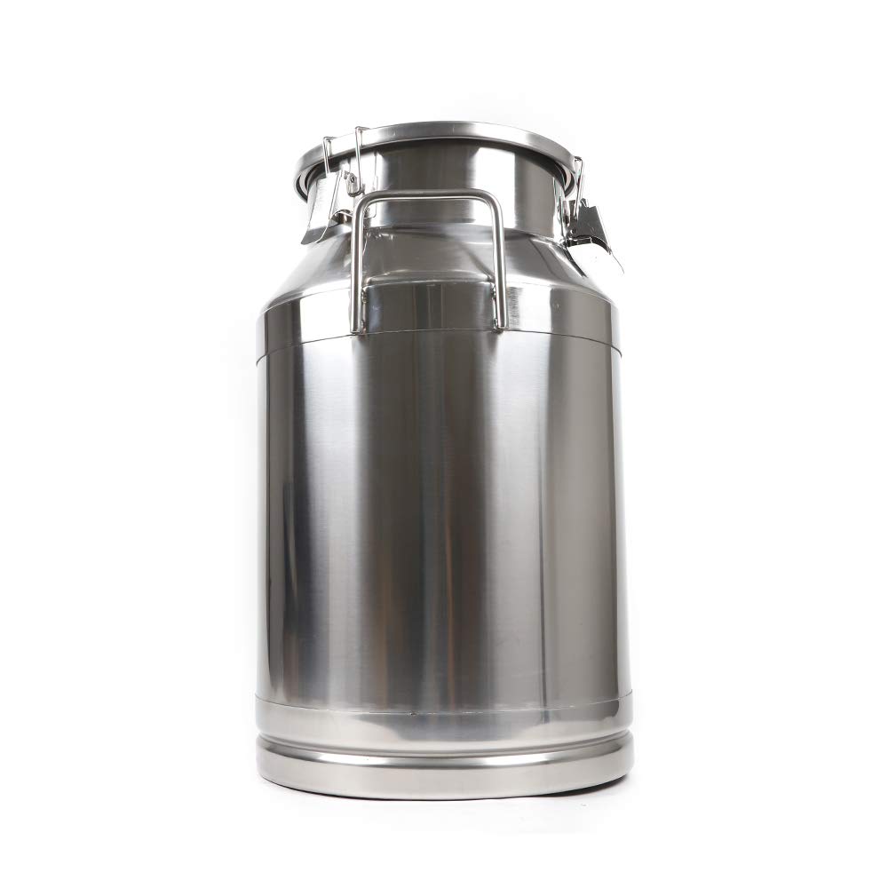 40L/10.5Gal Stainless Steel Milk Can with Silicone Seal - Food Grade Transport Barrel for Milk, Oil, Wine - Ideal for Farm, Dairy, Brewery & Home Use