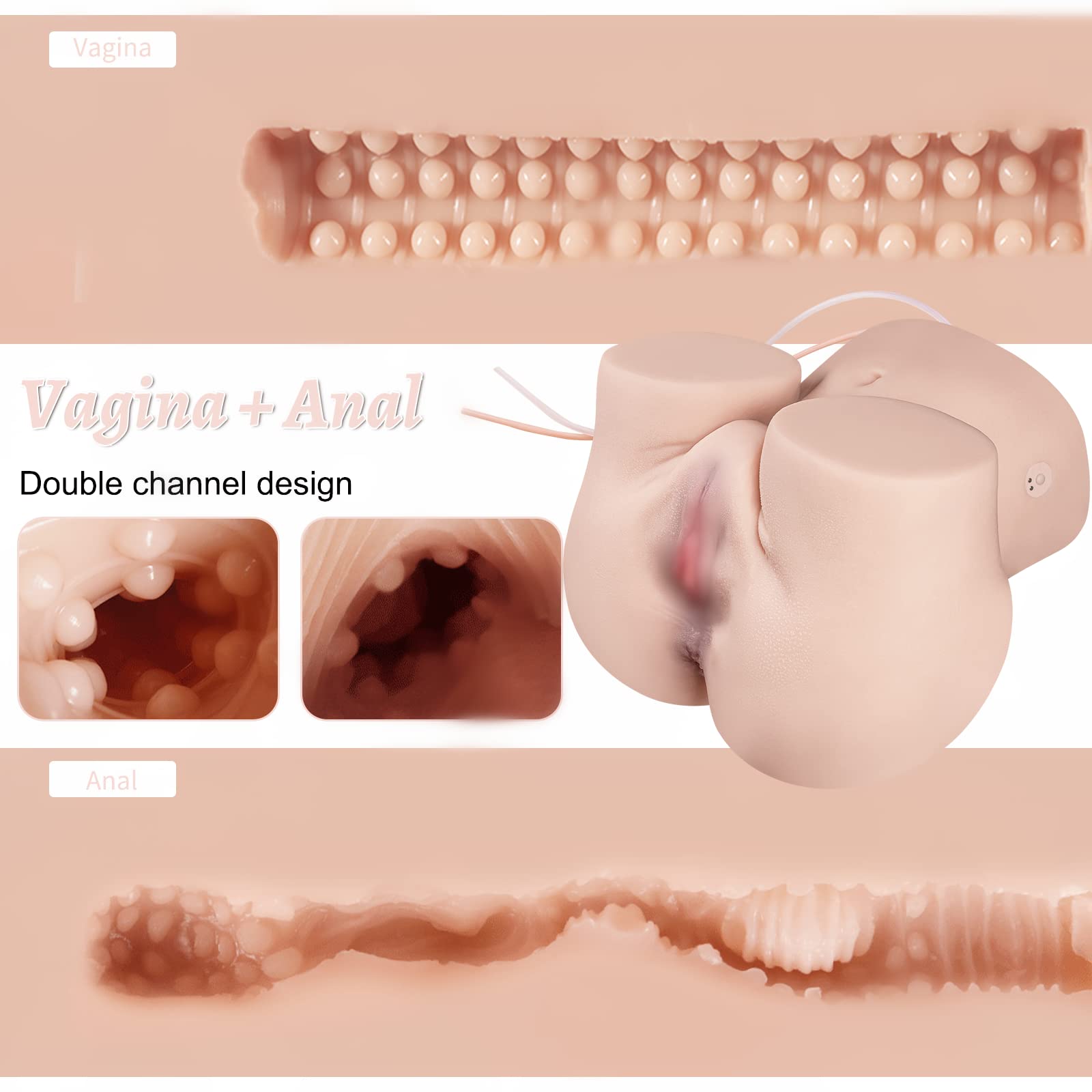 Realistic Automatic Male Masturbator - Lifelike Vaginal & Tight Anal Canal with 5 Sucking & 5 Vibration Modes, Self-Cleaning Feature, 24.3LB Full-Size Blowjob Sex Toy for Men - Perfect for Solo Pleasure & Discreet Adult Entertainment at Home