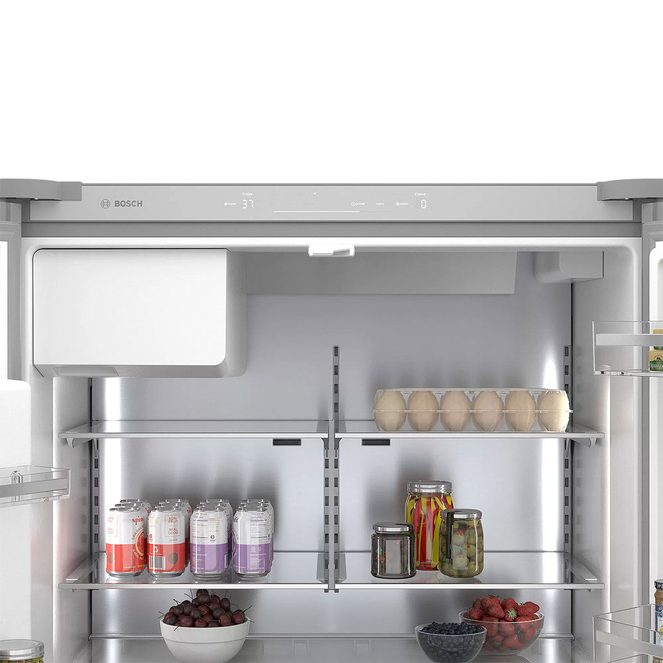 BOSCH 500 Series 36 Inch Counter Depth French Door Refrigerator - Stainless Steel (B36CD50SNS) - Perfect for Modern Kitchens & Open Floor Plans