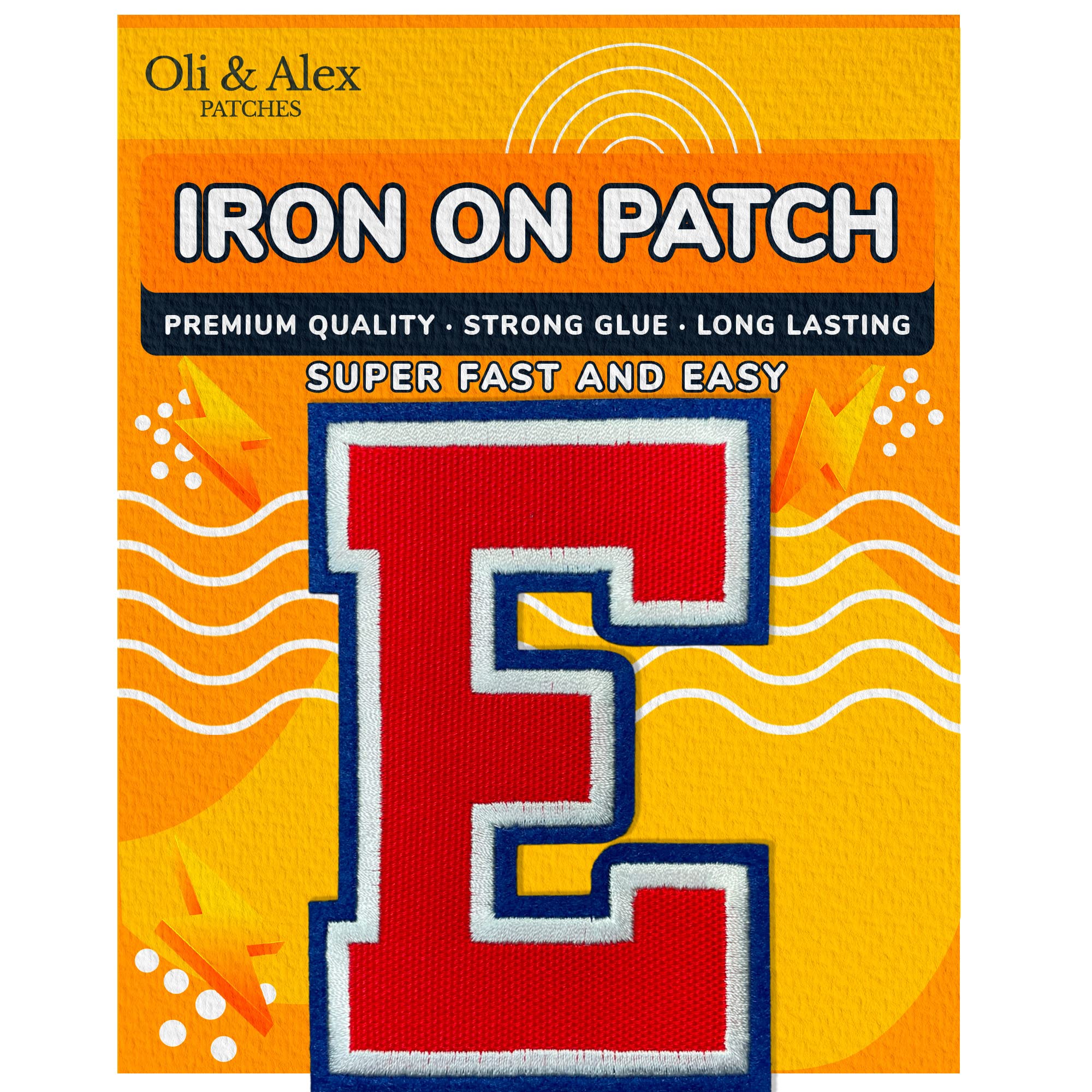 Premium Iron On Letters Patches - High Quality Embroidered Alphabet Appliques for Clothing & Jackets - DIY Sew On Varsity Style Letters (4.5 Inch) - Perfect for Customizing Denim, Jeans & School Spirit Wear - Great for DIY Fashion, Costumes & Personalized Gifts