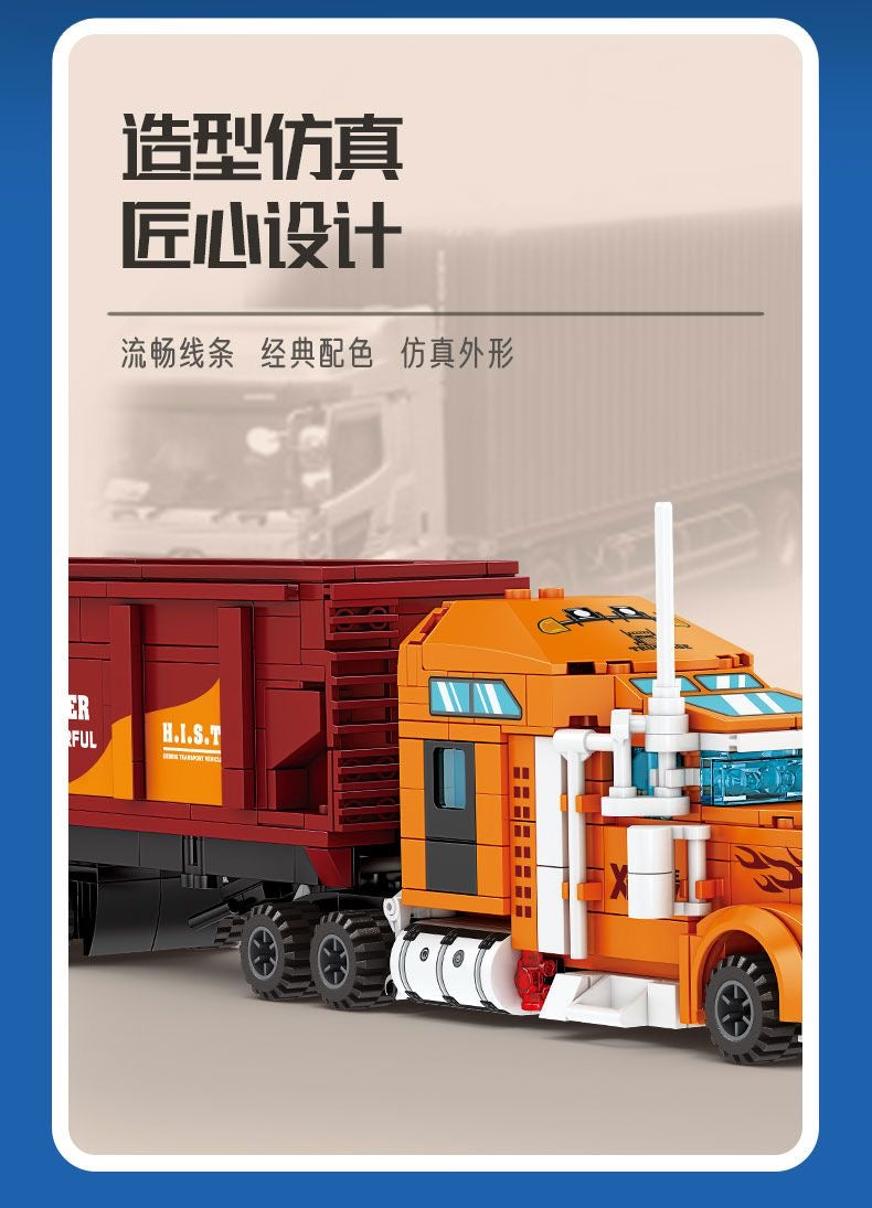 KAZI 4-in-1 Container Truck Toy - Construction Vehicle Playset for Kids - Perfect for Pretend Play, Sandbox Fun & STEM Learning