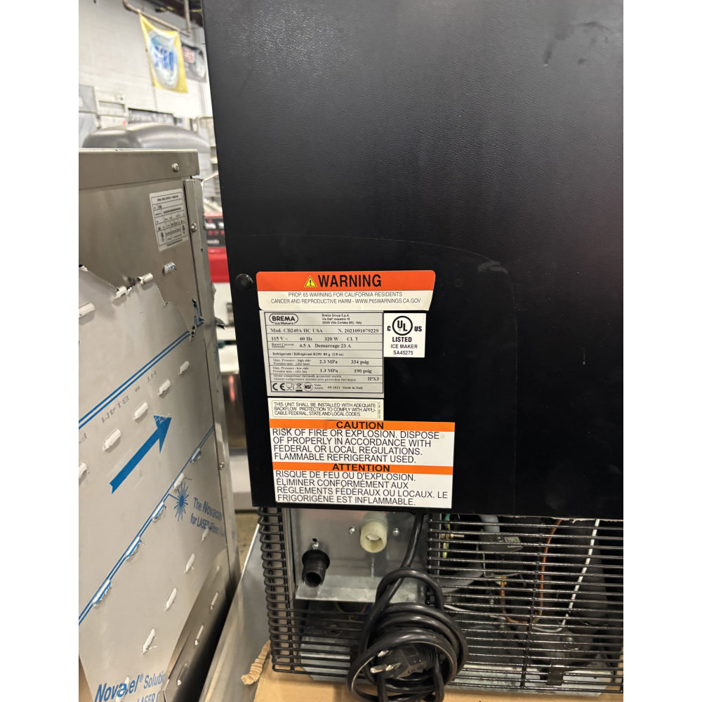 Brema CB249A HC AWS 15 Air Cooled Undercounter Cube Ice Machine - 62 Lbs Daily Production - Perfect for Restaurants, Bars, and Small Businesses