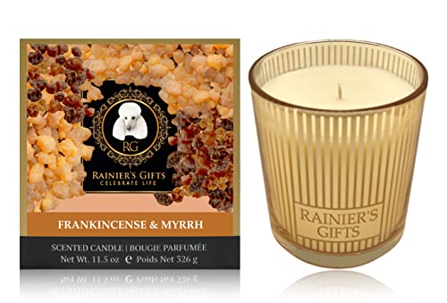 Frankincense & Myrrh Scented Candle - 11.5oz Aromatherapy for Relaxation & Meditation
