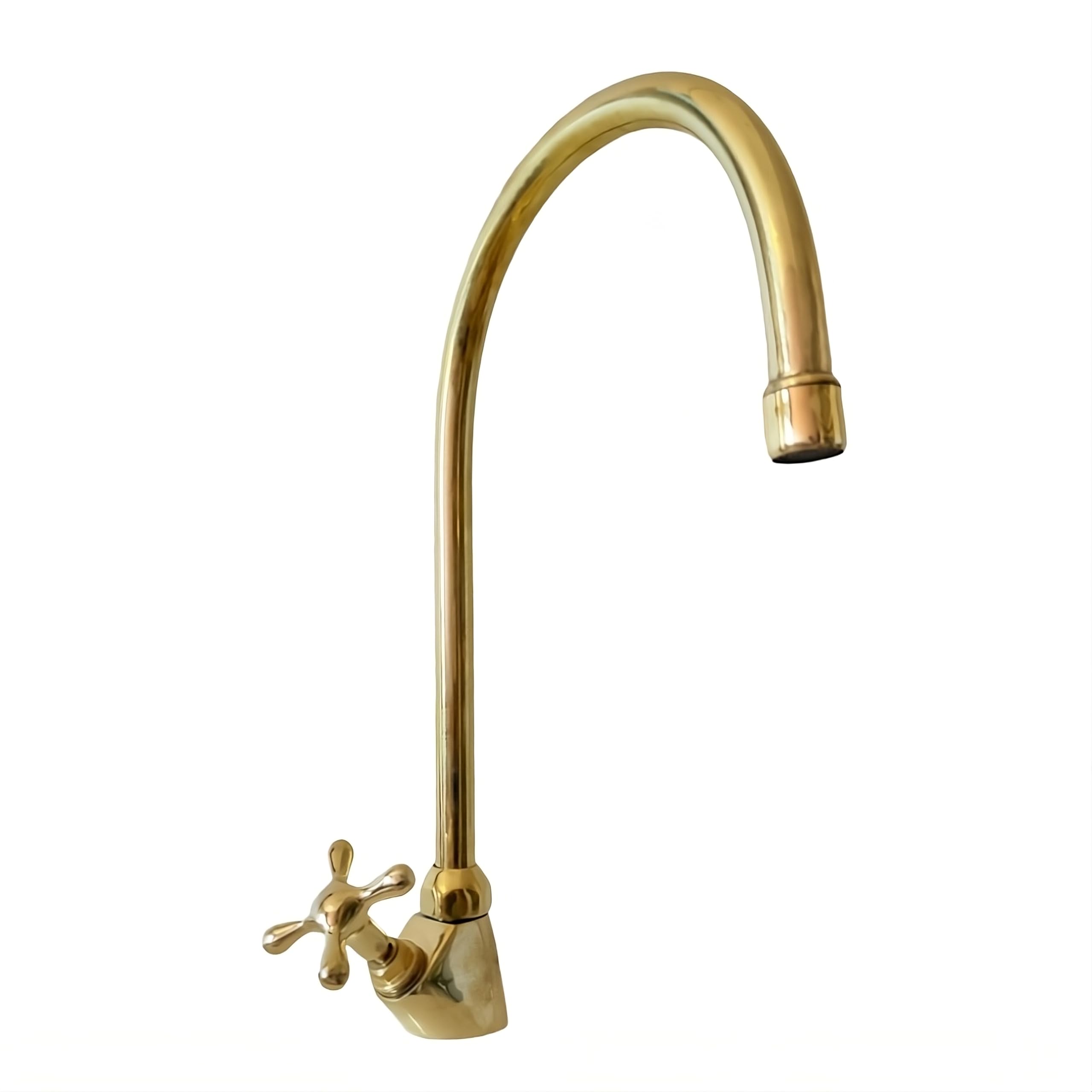 Unlacquered Brass Single Handle Cold Water Faucet - Brass Drinking Water Dispenser for Kitchen & Bar Use