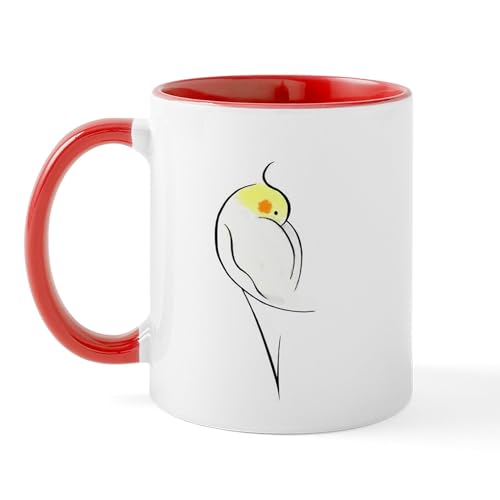 White/Red Inside - Lutino Cockatiel Mug