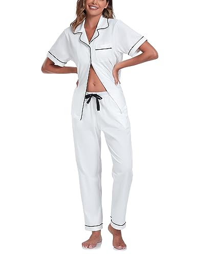 White-short Sleeve Pjs