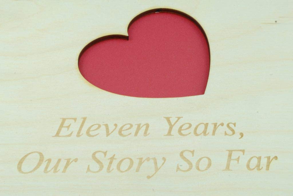 12 Year Anniversary Wooden Scrapbook - Romantic Gift for Wife or Girlfriend - Perfect for Wedding Anniversaries, Valentine's Day & Special Occasions
