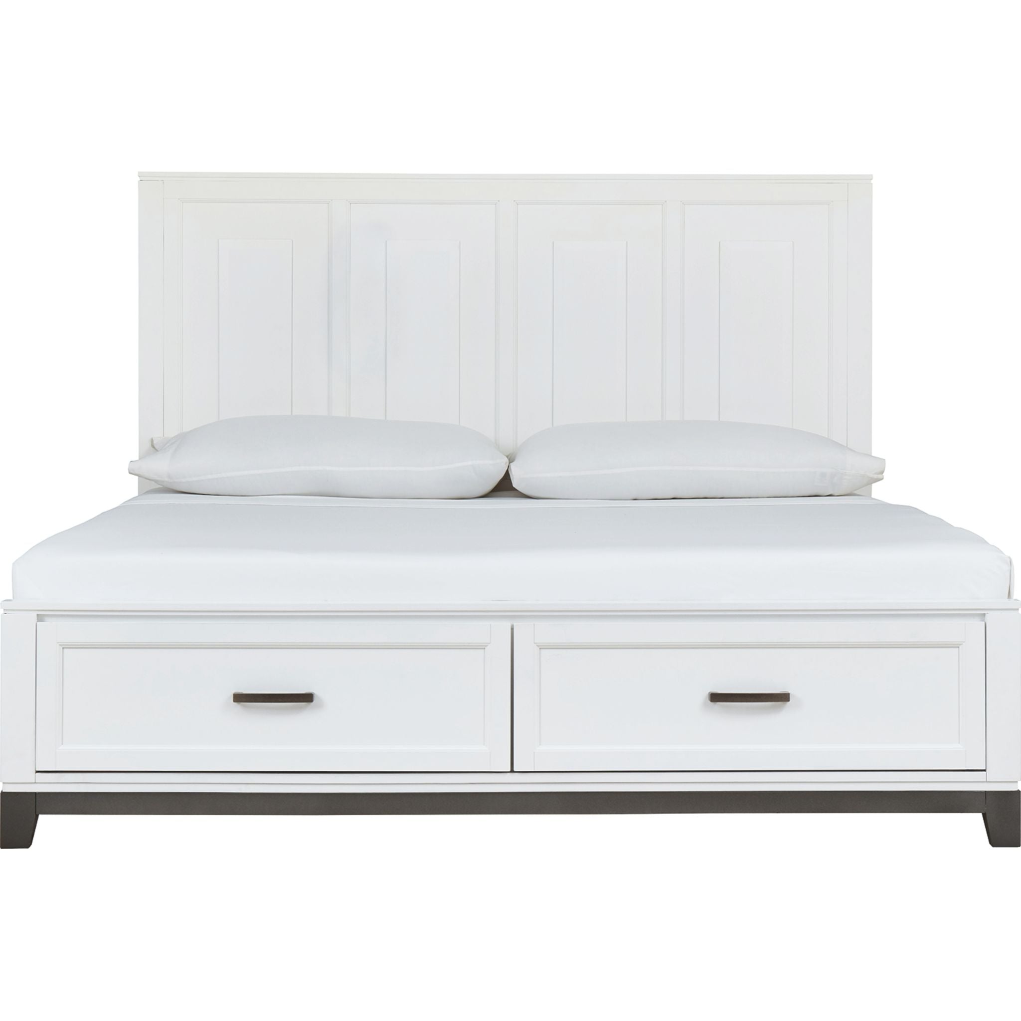 Brynburg 4-Piece White Storage Bed Set - Queen Size Platform Bed with Underbed Drawers for Small Space Bedroom Organization