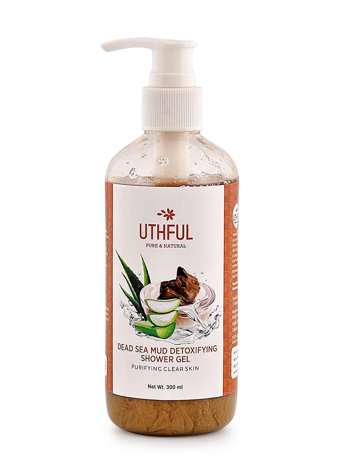 UTHFUL Dead Sea Mud Detoxifying Herbal Body Wash & Shower Gel for Men & Women – Purifying, Refreshing & Anti-Aging with Clay, Minerals, Aloe Vera & Glycerin | Long-Lasting Aromatic Fragrance, Pure & Natural Formula for All Skin Types | 300ml | Perfect for Daily Cleansing & Spa-Like Relaxation