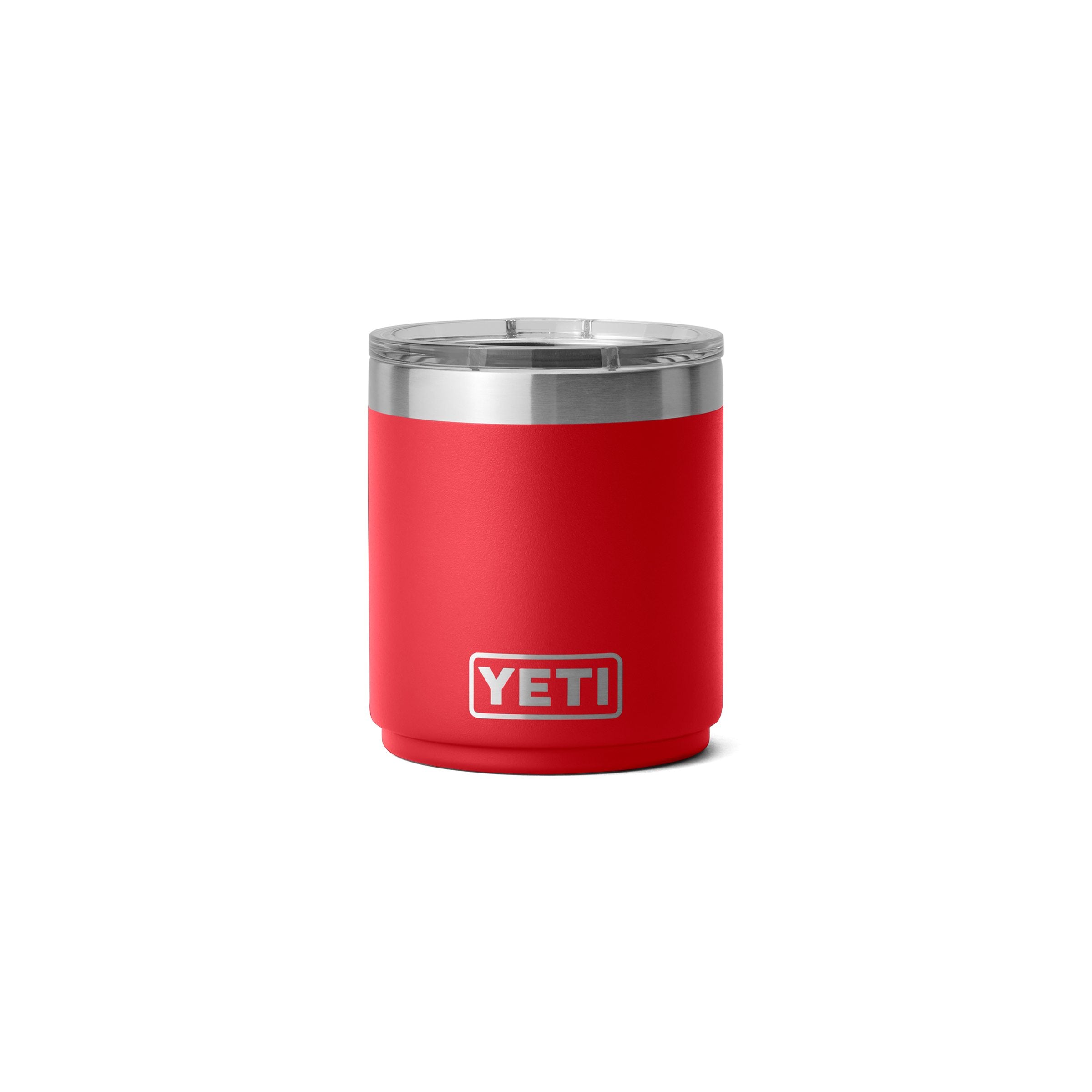 Yeti Rambler 10 oz Lowball Tumbler with MagSlider Lid - Rescue Red - Insulated Stainless Steel Cup for Coffee, Tea, and Cocktails at Home or Outdoor Adventures