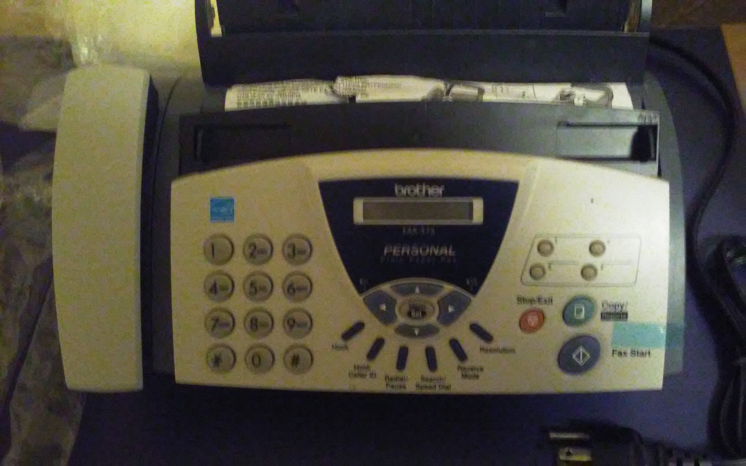 Brother FAX-575 High-Speed Fax Machine with Auto Document Feeder - Reliable Home & Office Fax Solution for Small Businesses