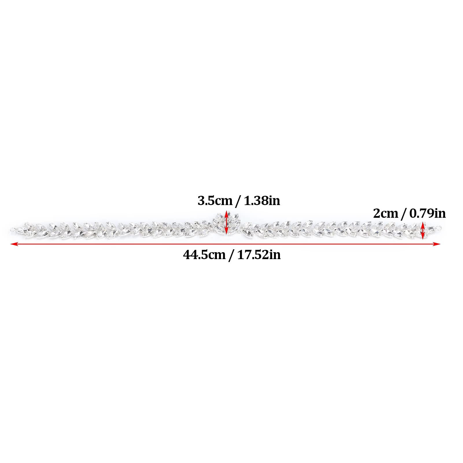 Premium Rhinestone Applique Trim - Sparkling DIY Embellishment for Belts, Dresses & More | Perfect for Costumes, Wedding Attire & Fashion Accessories