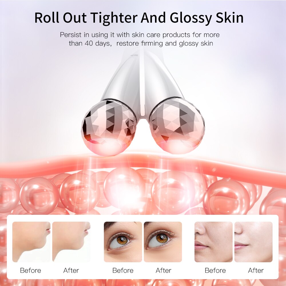 EMS V Face Massager Roller - Anti-Aging Facial Toning Device for Skin Tightening & Wrinkle Reduction | Perfect for Home Spa & Skincare Routine