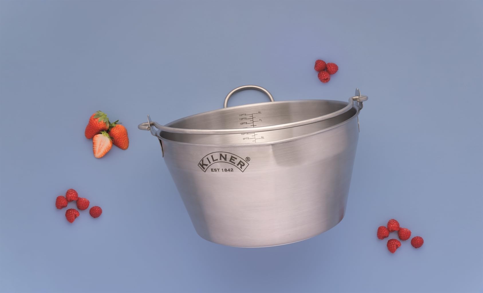 Kilner Stainless Steel Preserving Jam Pan - 6L Capacity, Silver Finish for Homemade Jams, Marmalades & Chutneys - Perfect for Canning, Preserving & DIY Kitchen Projects