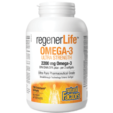 Natural Factors RegenerLife Omega-3 Fish Oil 150 Softgels - Supports Heart, Brain & Joint Health - Premium EPA & DHA Supplement for Adults & Seniors