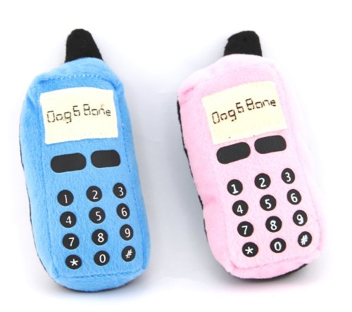Blue & Pink Squeaky Plush Dog Toys - Fun Cellphone-Shaped Chew Toys for Small & Medium Dogs - Perfect for Playtime, Training & Teething Relief