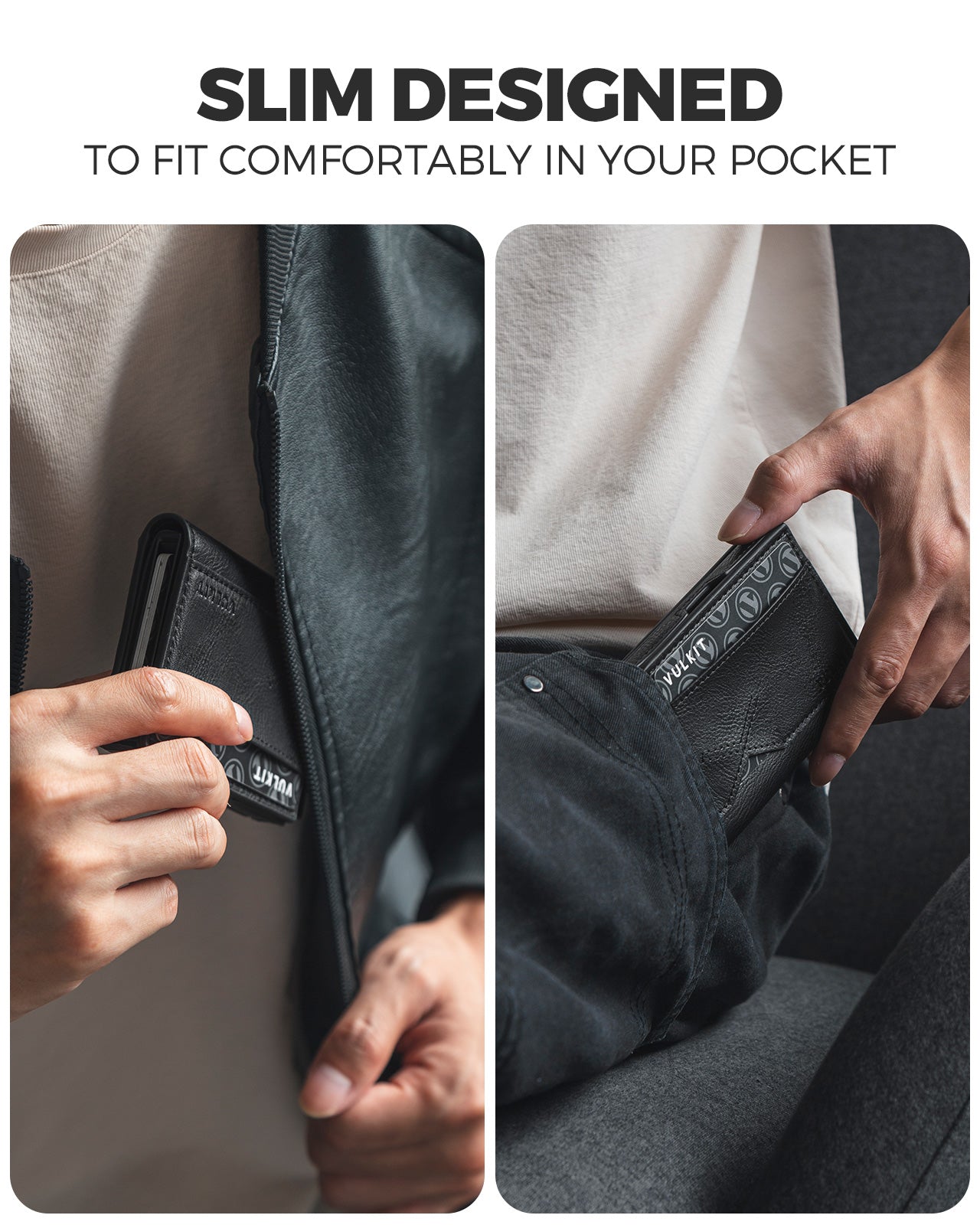 VC415 RFID Blocking Waterproof Leather Wallet for Men - Slim Bifold Wallet with Quick Access Card Slot & Secure Storage - Perfect for Travel, Business & Everyday Use