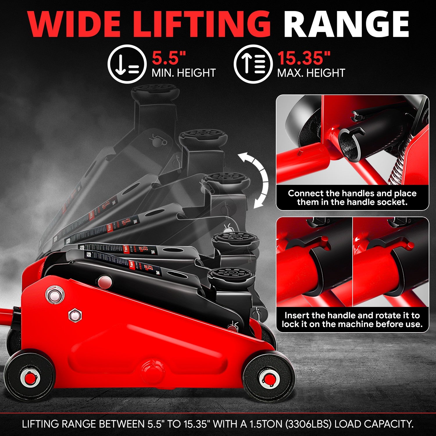 1.5 Ton Heavy Duty Floor Jack - 5.5