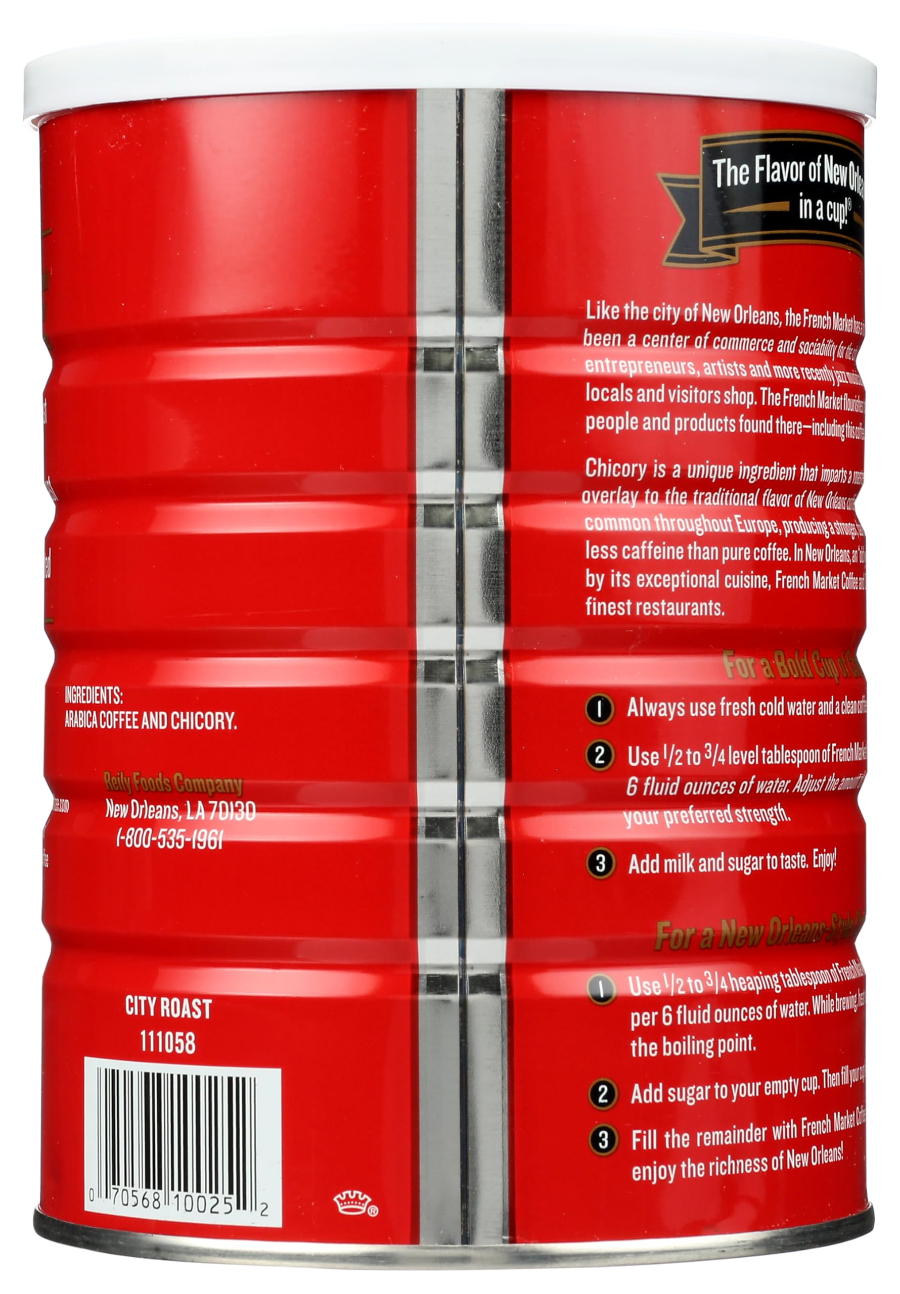 Premium French Market Coffee & Chicory Dark Roast Ground Coffee - 12oz Can (Pack of 1) | Rich New Orleans-Style Blend for Morning Brew, Afternoon Pick-Me-Up & Cozy Evenings