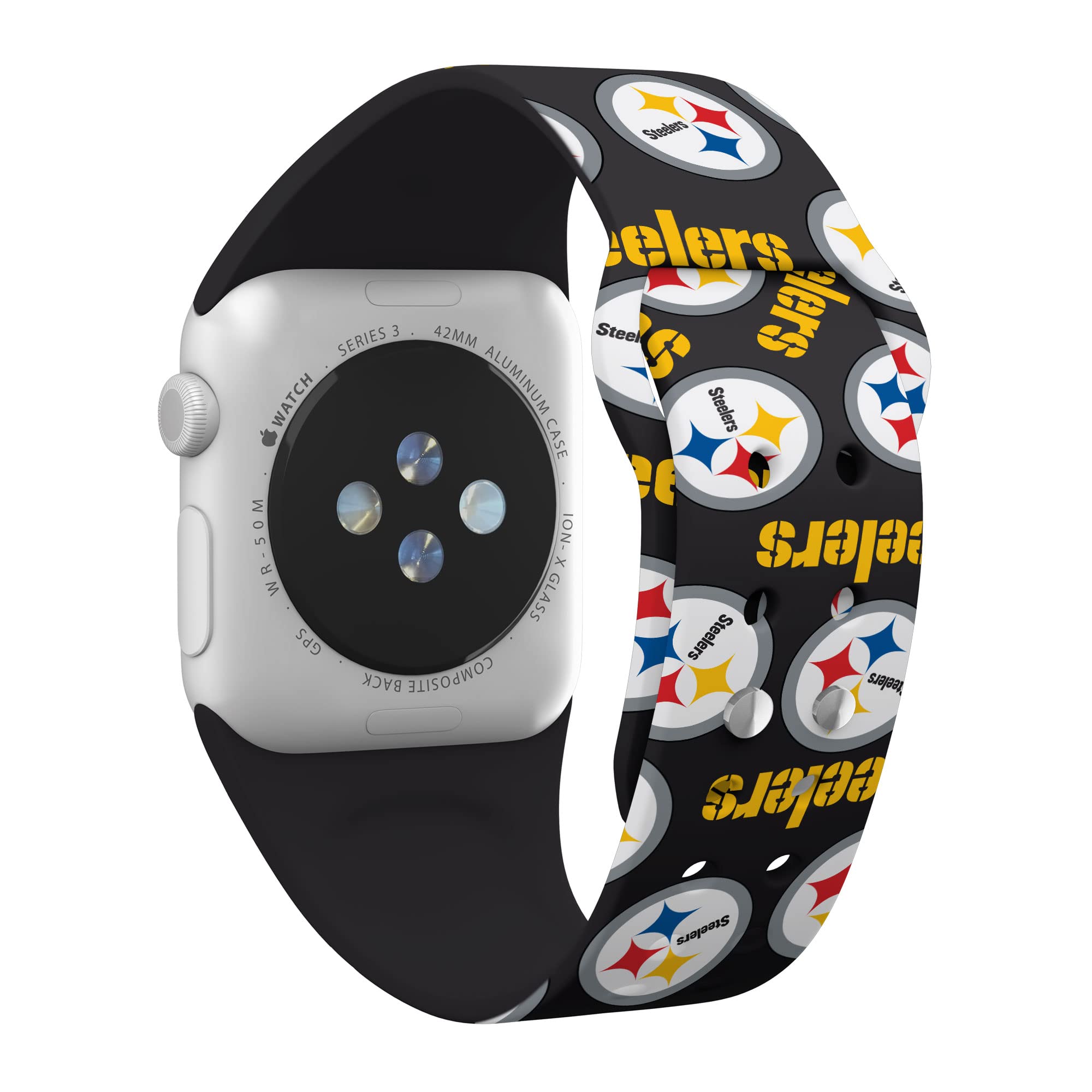 Pittsburgh Steelers HD Watch Band for Apple Watch - Durable Silicone Sports Strap for Men & Women - Perfect for Game Day, Workouts & Everyday Wear