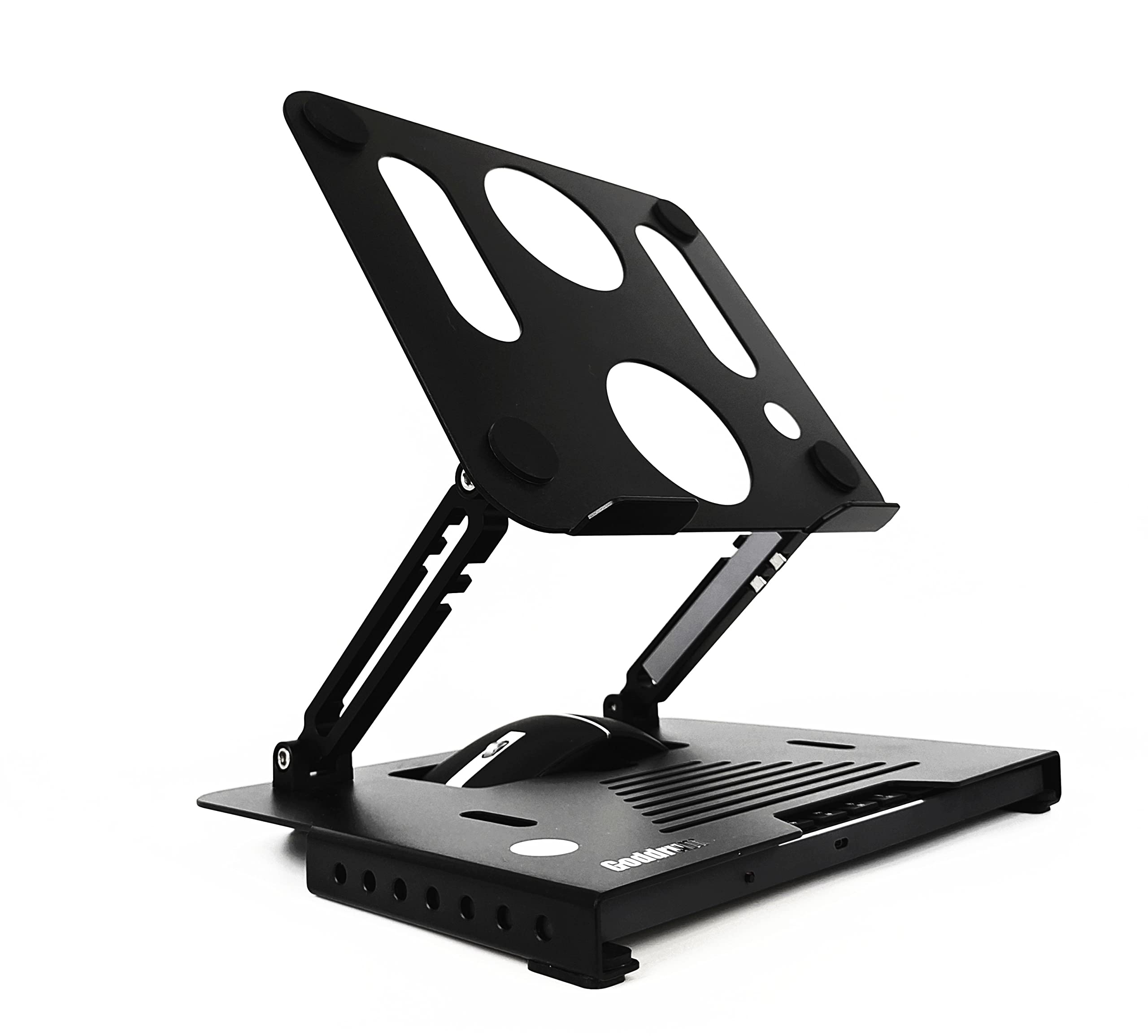 Ergonomic 4-in-1 Laptop Stand with Keyboard Tray & USB Hub - Adjustable Height Computer Stand for MacBook, iPad, Notebook (Up to 17