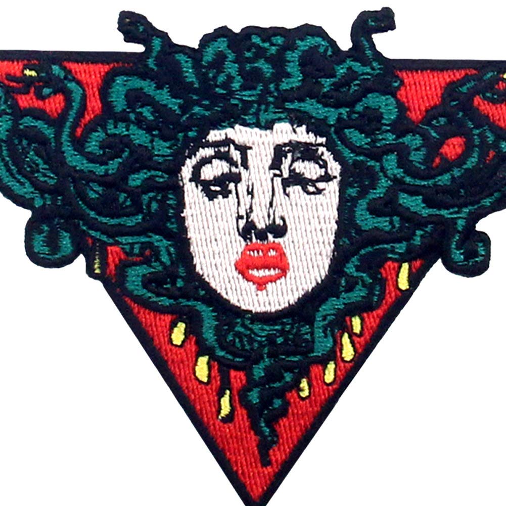 Medusa Head Iron On Patch - Embroidered Applique Badge for Jackets, Bags & DIY Crafts | Greek Mythology Sew On Emblem for Denim, Hats & Costumes