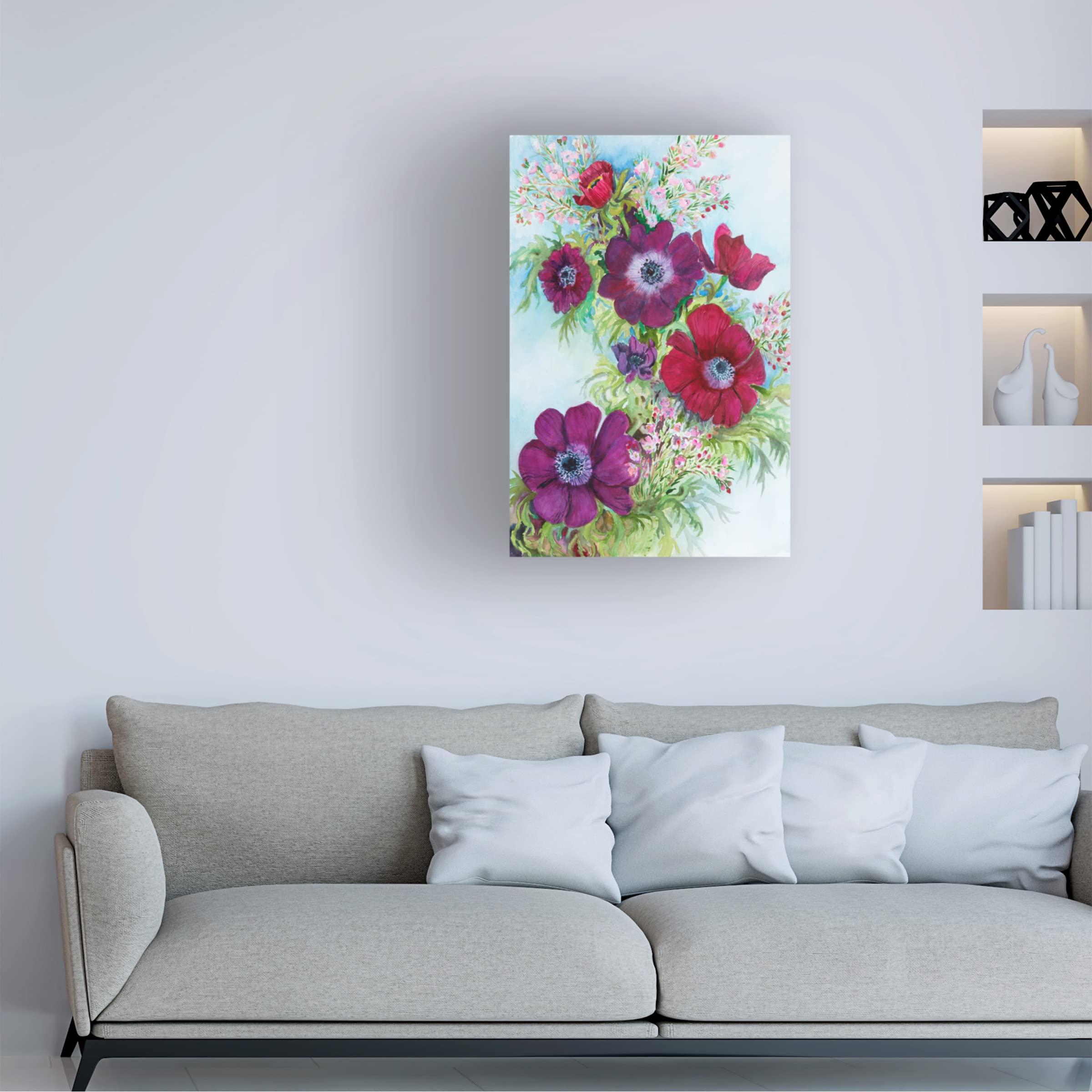 Josh Byer 'They Heard a Man Coughing' 16x24 Canvas Wall Art Print - Modern Abstract Painting for Living Room, Bedroom & Office Decor