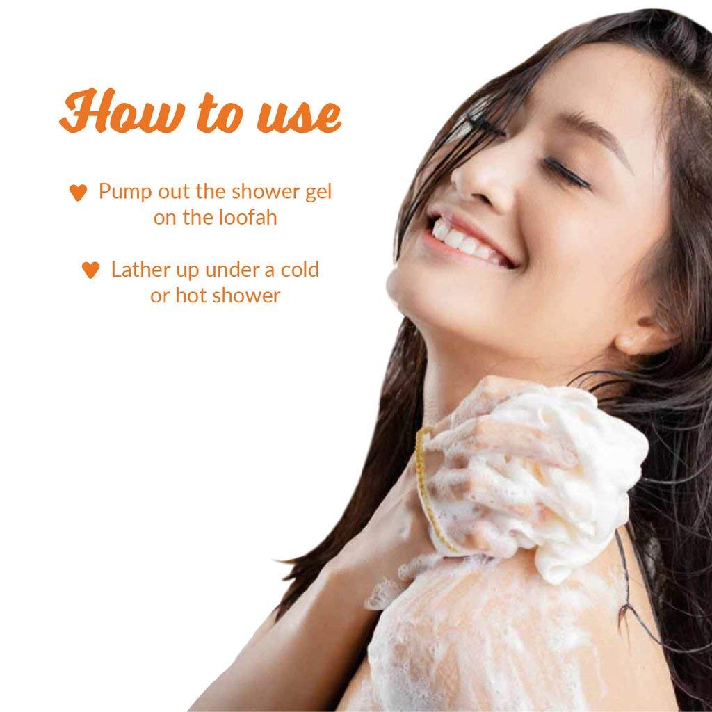 Premium Body Scrubber Sponge - Exfoliating Shower Loofah for Smooth Skin (Orange & White) - Ideal for Daily Skincare, Spa & Bath Routine