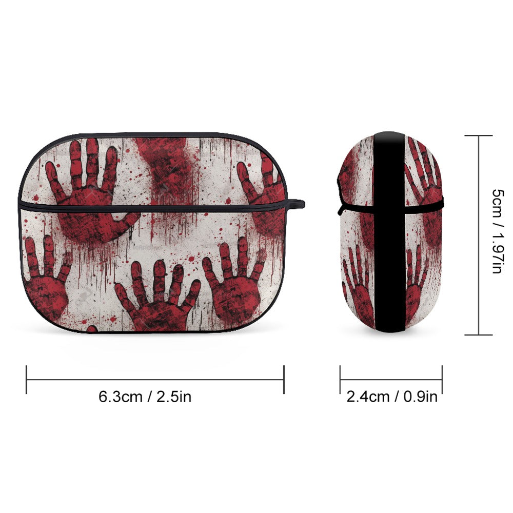 Bloody Hand Print Apple AirPods Pro Case Cover - Horror Halloween Protective Skin for AirPods Pro (2019-2023) - Perfect for Cosplay, Haunted Houses & Scary Movie Nights