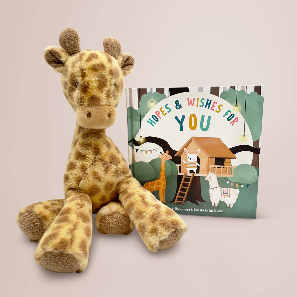 Best Wishes Giraffe Gift Set - Thoughtful Present for Birthday, Baby Shower & Holidays - Perfect for Kids, Newborns & Animal Lovers