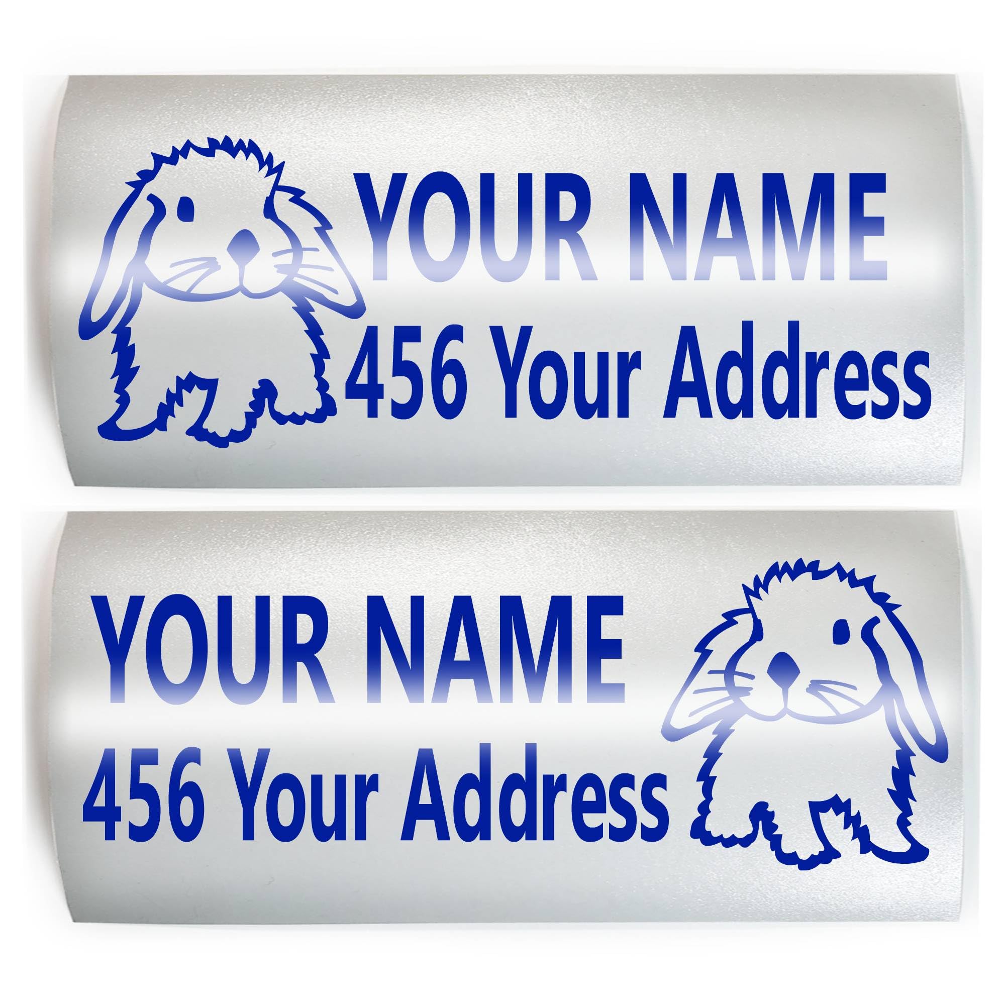 Custom Address Rabbit Bunny Vinyl Decal Stickers - Set of 2 Personalized Mailbox Decals - Choose Your Color & Text - Perfect for Home Mailbox, Garden Decor & Gift Giving