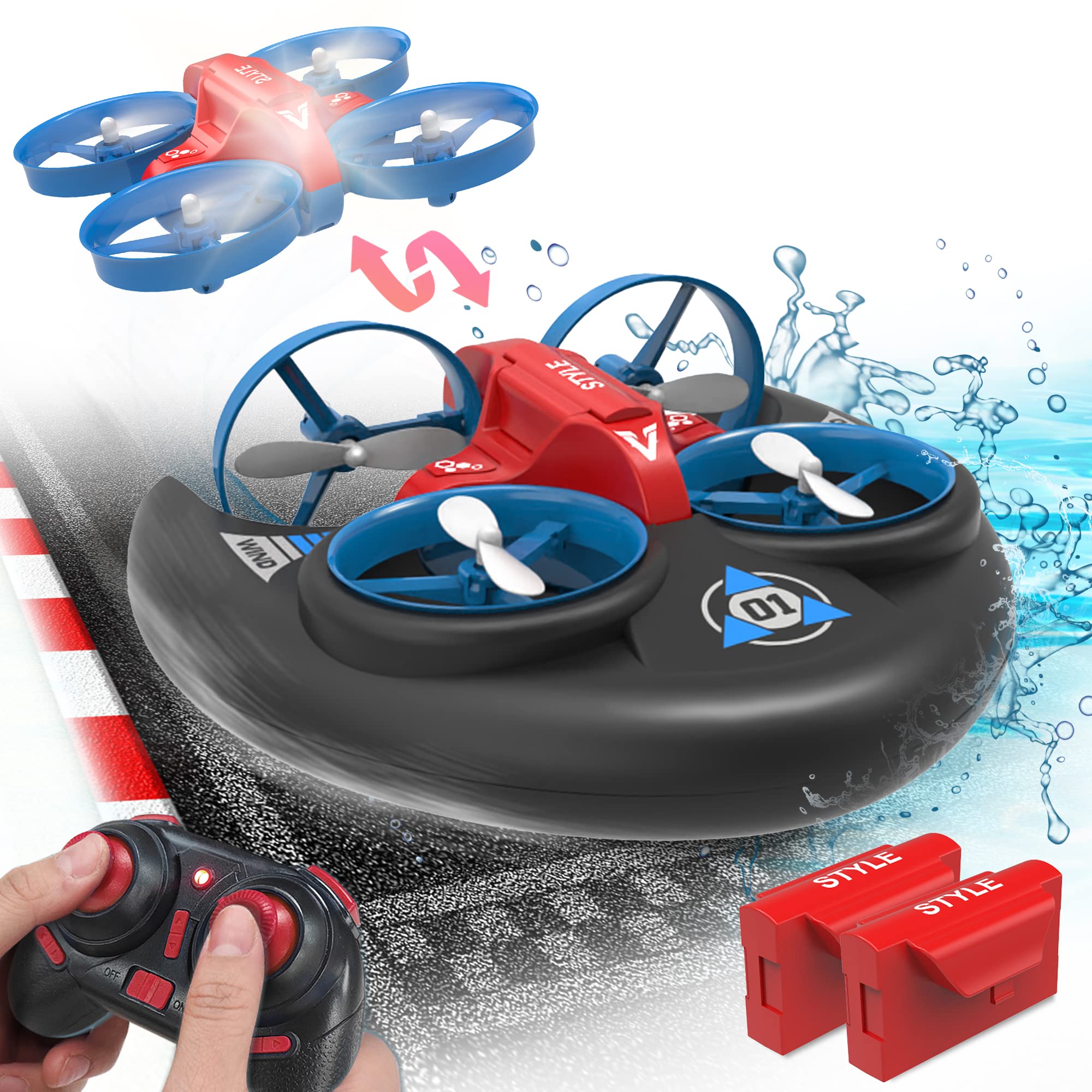 Best Outdoor Toys for Kids Ages 4-12 - 2.4GHz Remote Control Boat with 360° Spin & Flip, 4WD RC Monster Truck & Plane - Perfect Birthday Gifts for Boys | Pool, Beach & Backyard Play