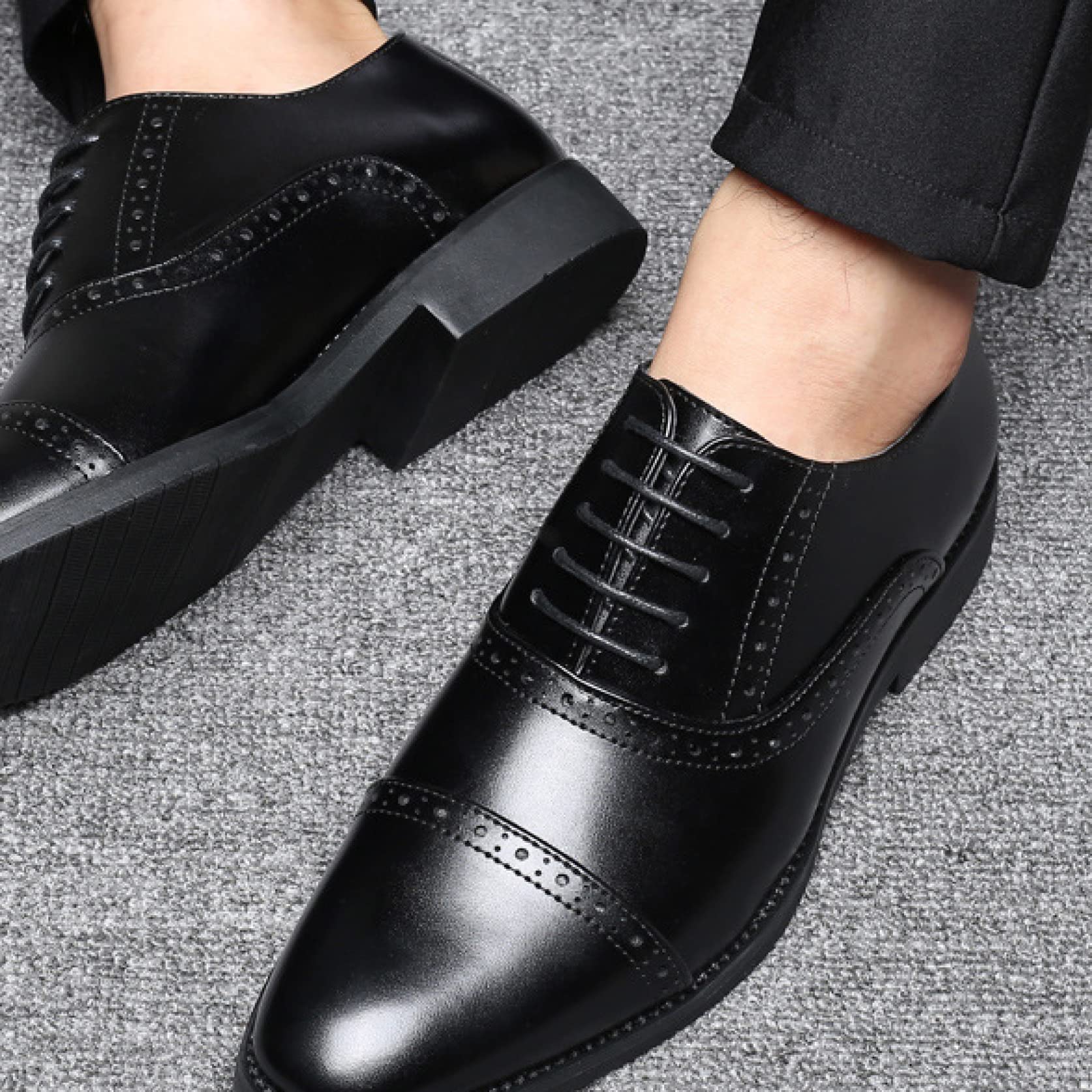 Men's Formal Leather Oxford Shoes - Comfortable Business Dress Brogues for Wedding, Party & Office Wear - Classic Style for Professional & Special Occasions
