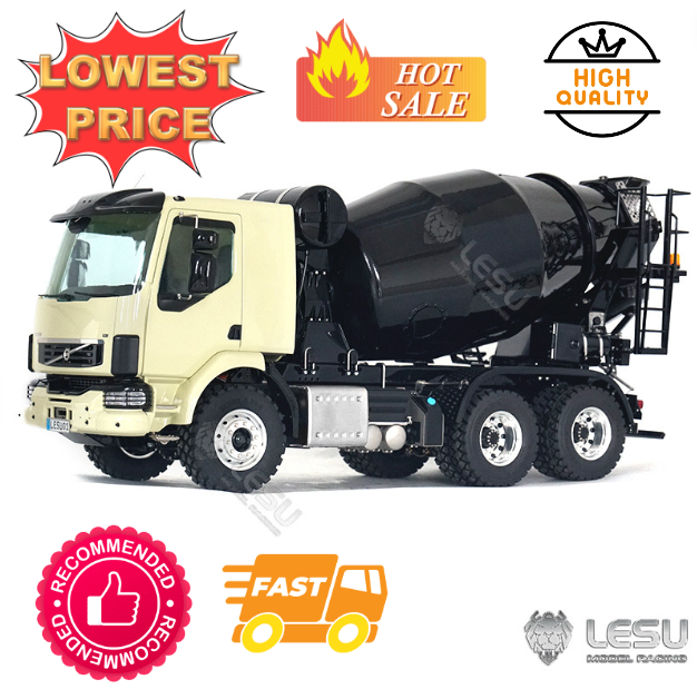 LESU 1/14 Scale 6x6 Metal RC Concrete Mixer Truck with LED Lights, Sound System & Servo - Ready-to-Assemble Chassis for Hobbyists & Collectors - Perfect for Construction Site Play, RC Racing & Model Displays