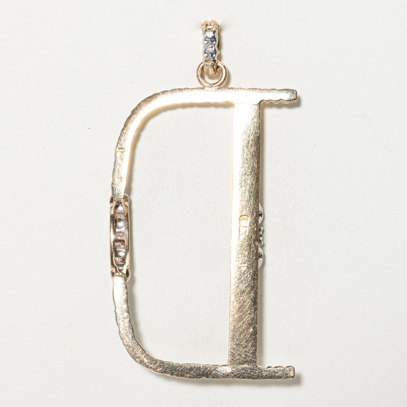Diamond 'D' Large Initial Pendant Necklace - 0.20ctw Sparkling Sterling Silver Jewelry for Women - Perfect Gift for Birthday, Anniversary & Valentine's Day