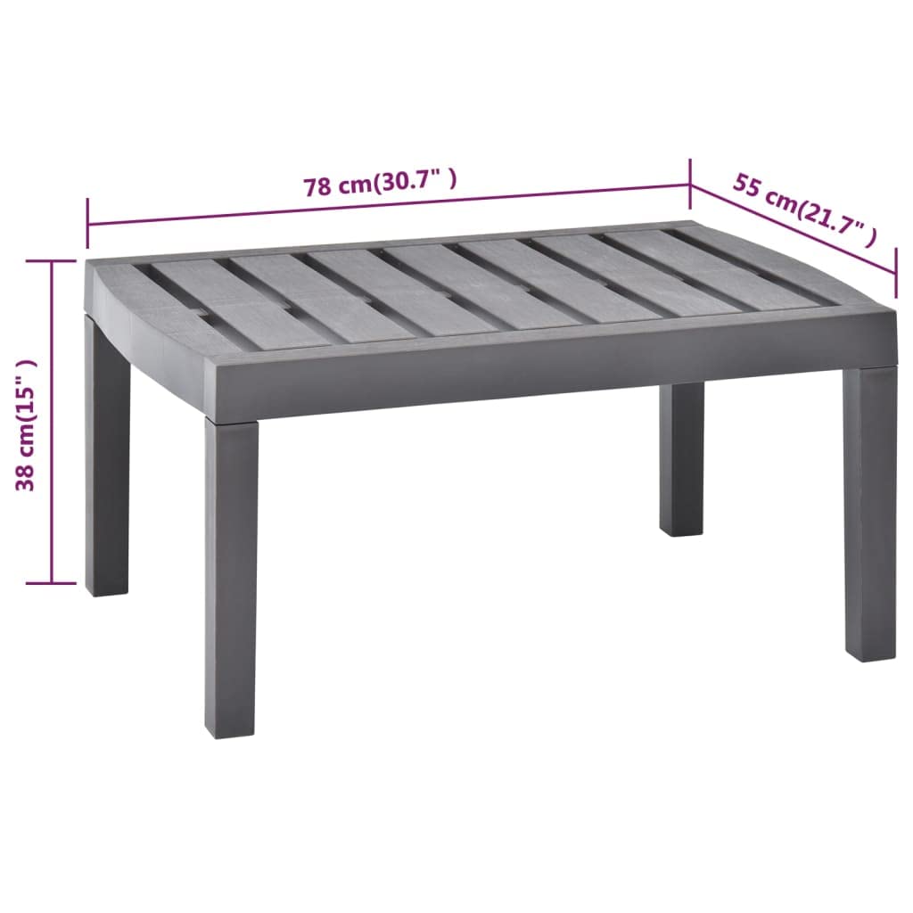 vidaXL Patio Table with Storage - Outdoor Coffee Table & End Table - Mocca Plastic Garden Furniture for Picnic, Camping, Porch, Deck, Lawn & Backyard - Perfect for Outdoor Dining & Relaxation