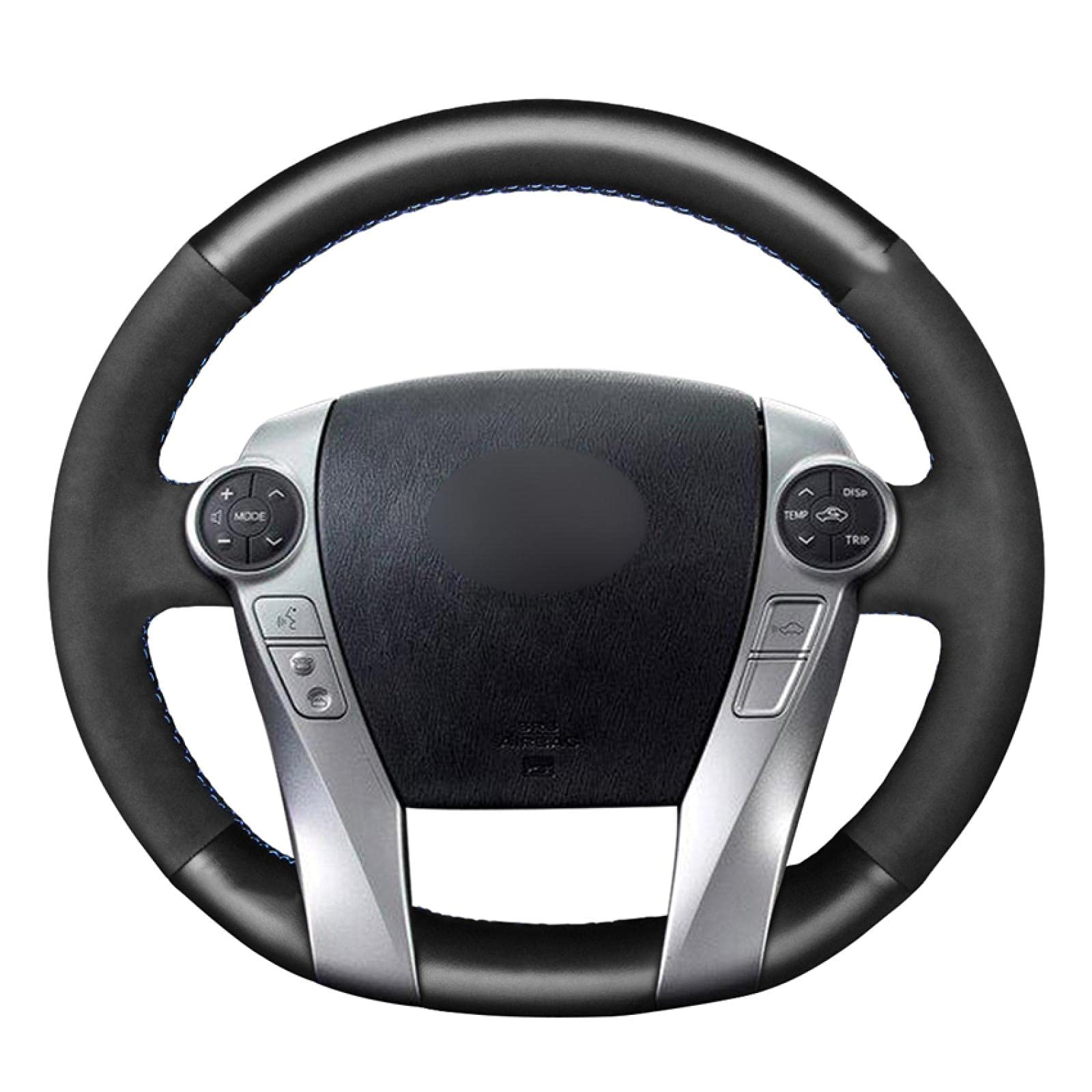 Premium Black Suede & Faux Leather Steering Wheel Cover for Toyota Prius 30 XW30 (2009-2017) - Non-Slip Grip, Easy Installation, Universal Fit - Perfect for Commuting, Road Trips & Daily Driving Comfort